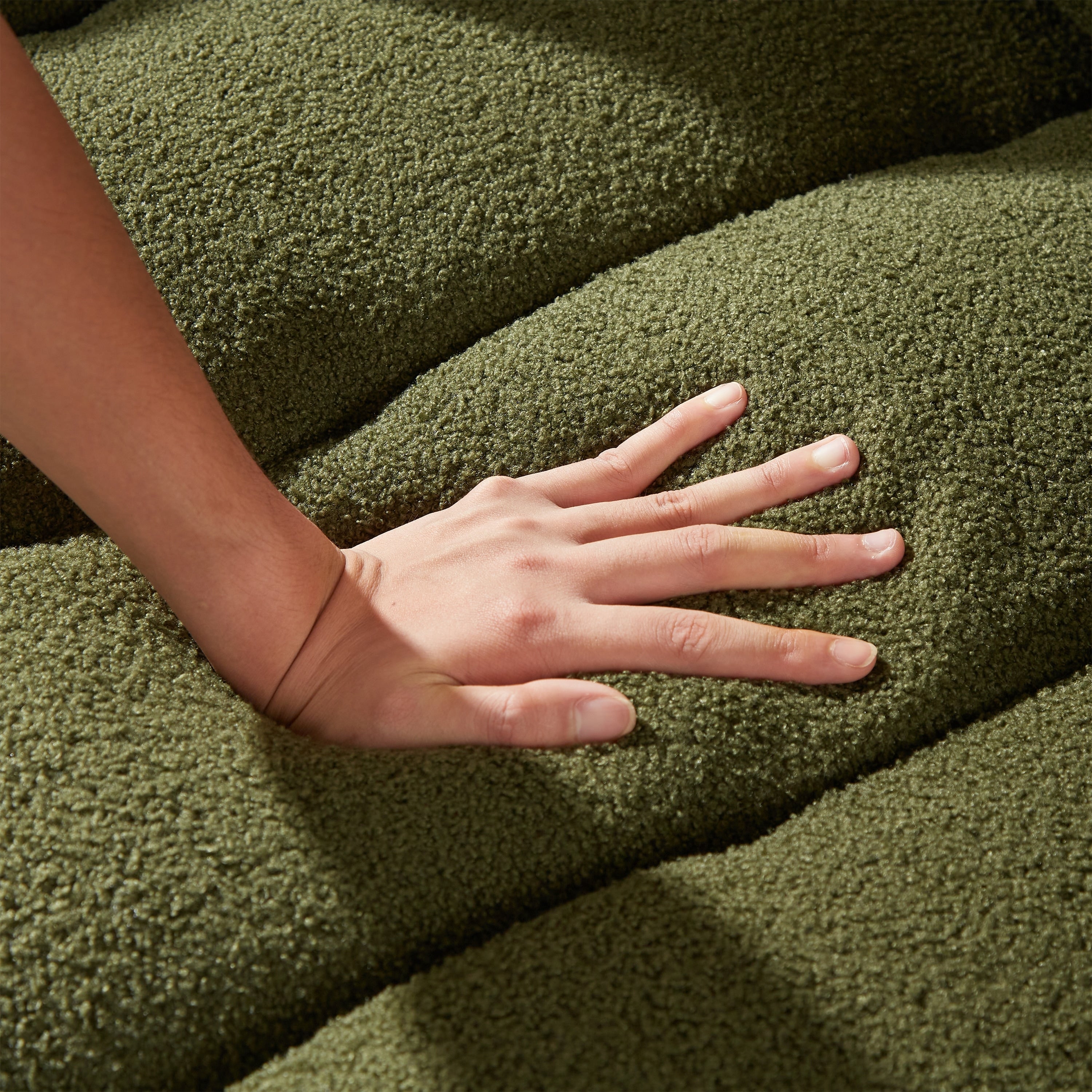 36.8'' Teddy Fabric Sofa, Modern Lounge Chair for Apartment, Office, Living Room and Bedroom green