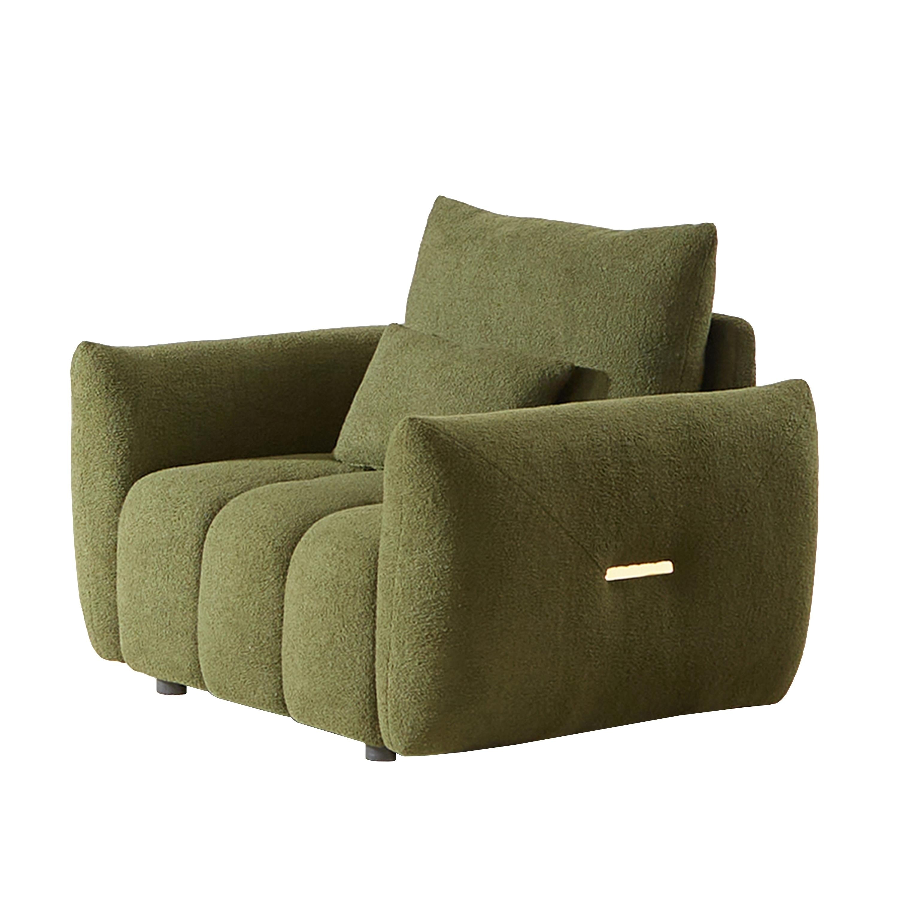 36.8'' Teddy Fabric Sofa, Modern Lounge Chair for Apartment, Office, Living Room and Bedroom green