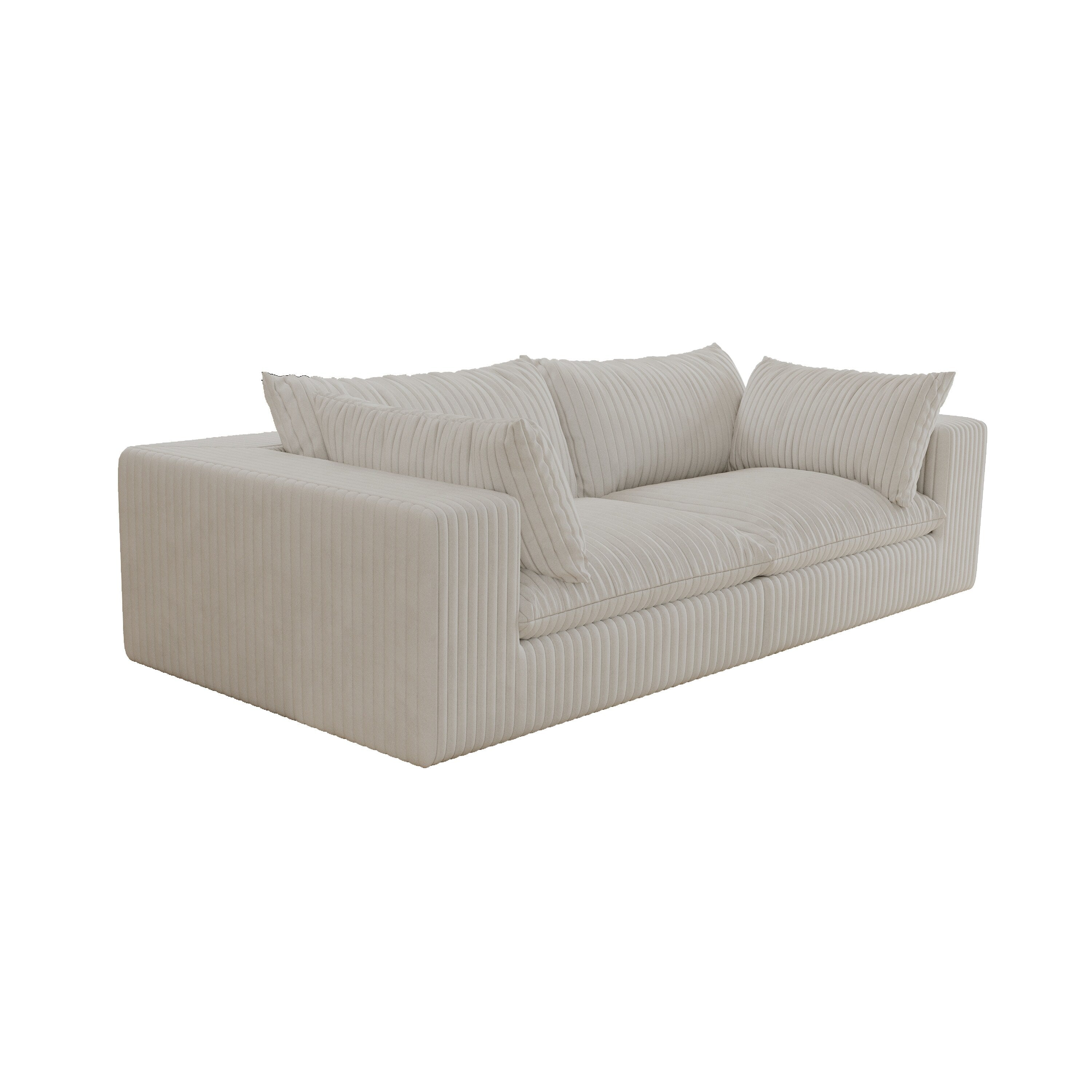 39.8 Cloud Sofa,Corduroy Fabric,Deep Seat Couches,Double-layer design,Removable Cushion,No Assembly, DIY Combination