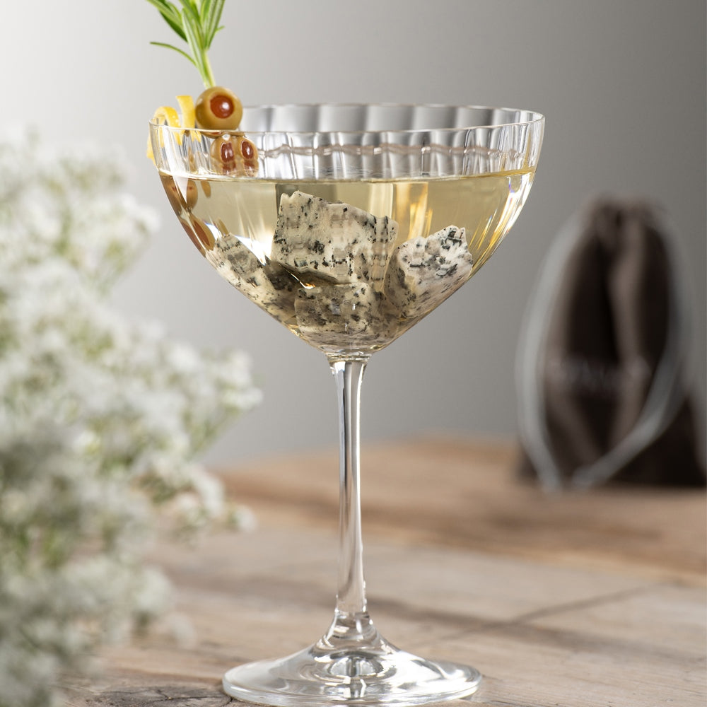 Galway Crystal Cooling Stones Set of 4 - White/Grey Granite