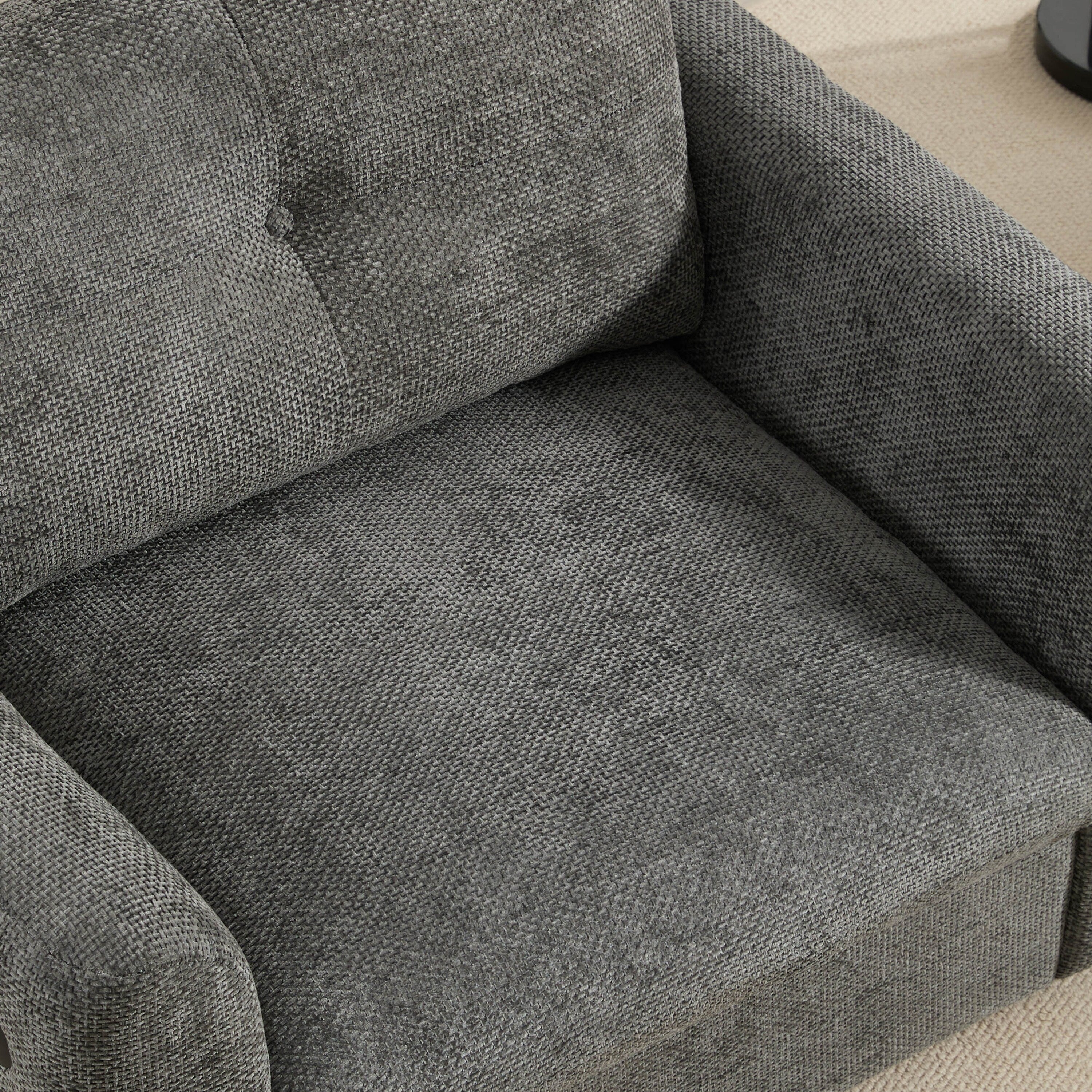 42*33 Chenille Single Sofa Armchair Wide Seat Dual Charger 2 Colors