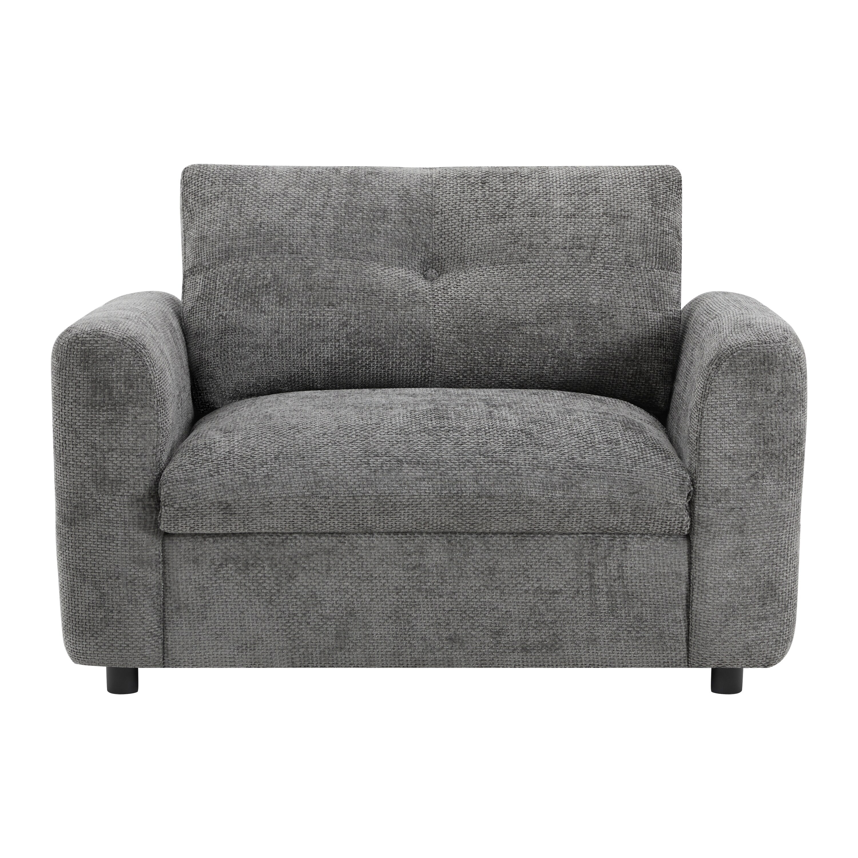 42*33 Single Sofa, Armchair with Wide Seat, Dual-port Charger, Pull-line & Tufted Design, High-density Foam