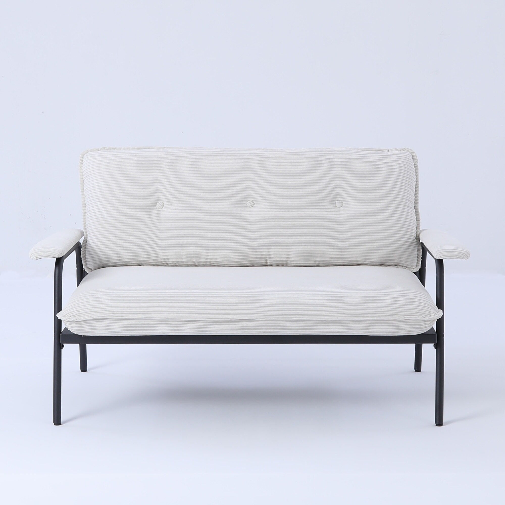 53 Inch Beige 2-Seater Sofa with Metal Frame for Small Spaces Polyester Blend Compact Modern Apartment Furniture