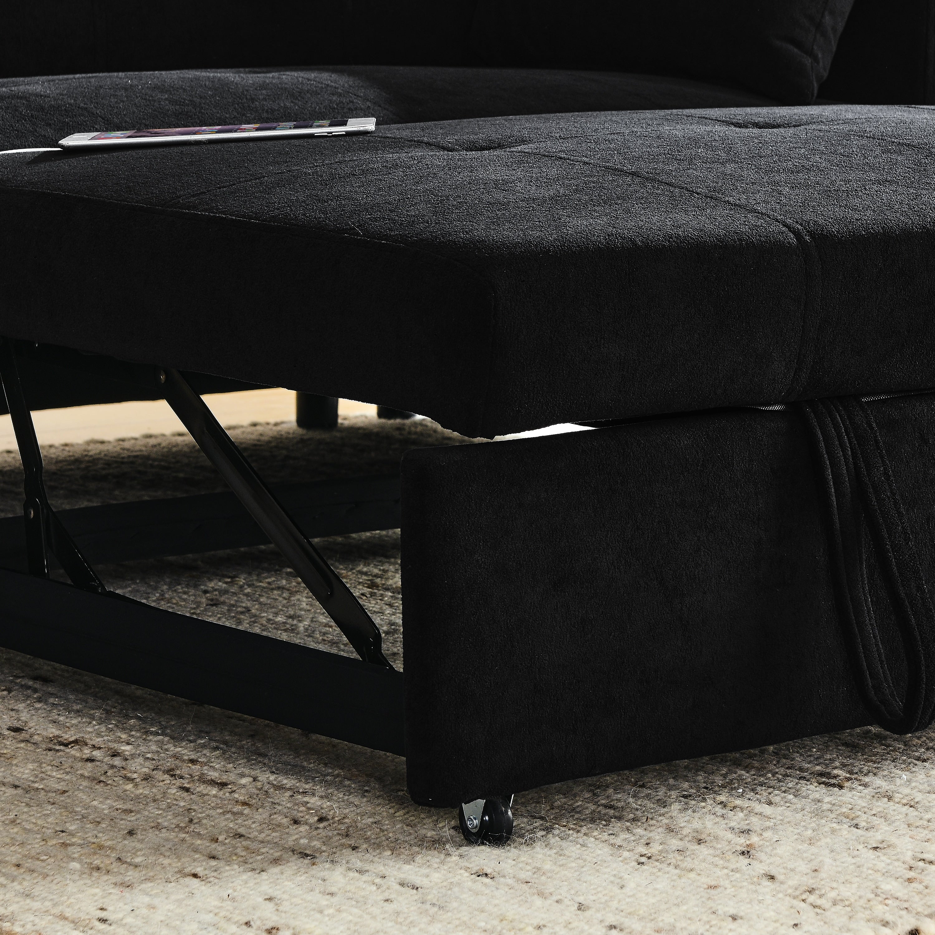 54 Pull-Out Sleeper Sofa Bed Double Seat Recliner Sofa Bed