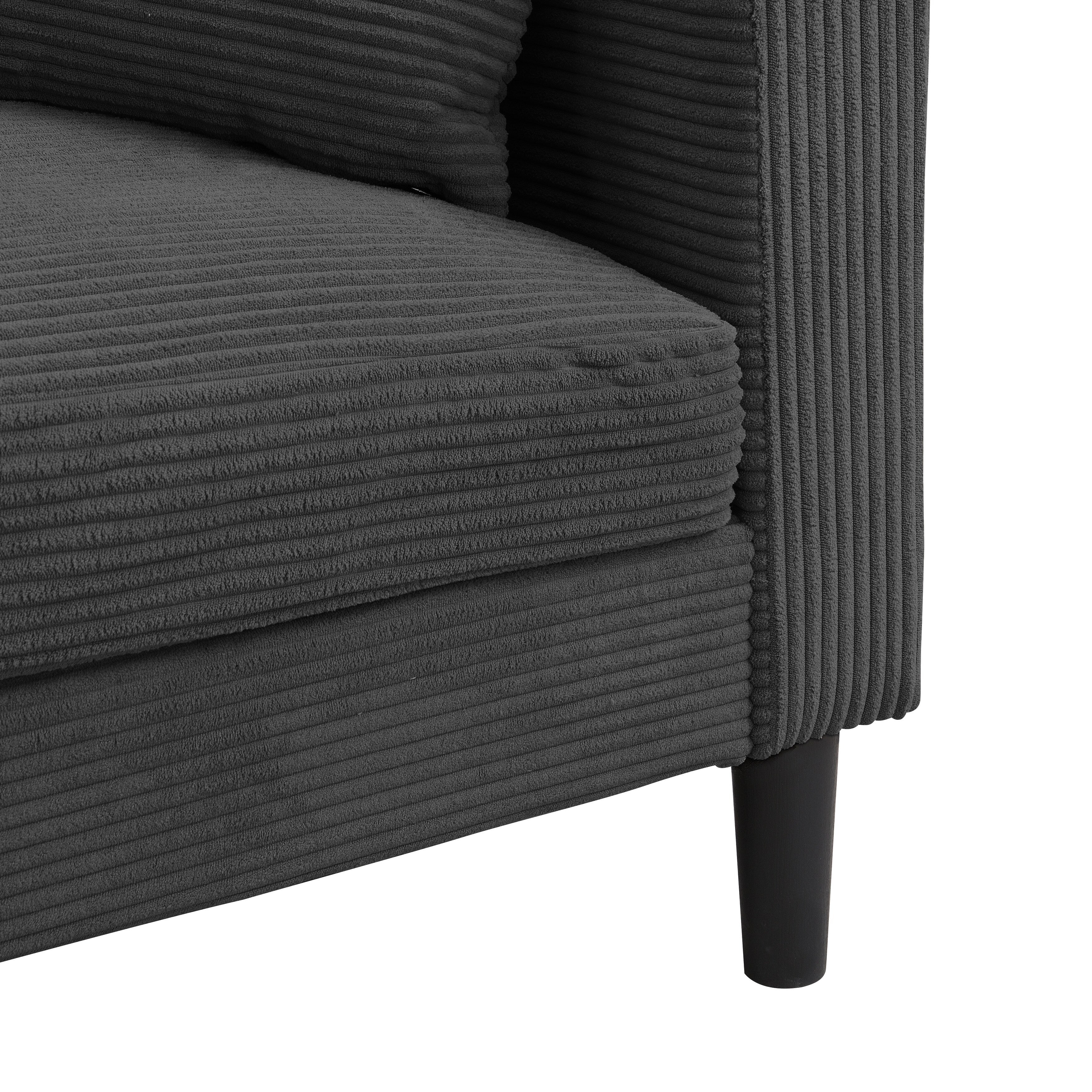 57 inch High Resilience Loveseat Wooden Frame 2 Seat Comfy Small Space Modern Upholstered Dark Gray