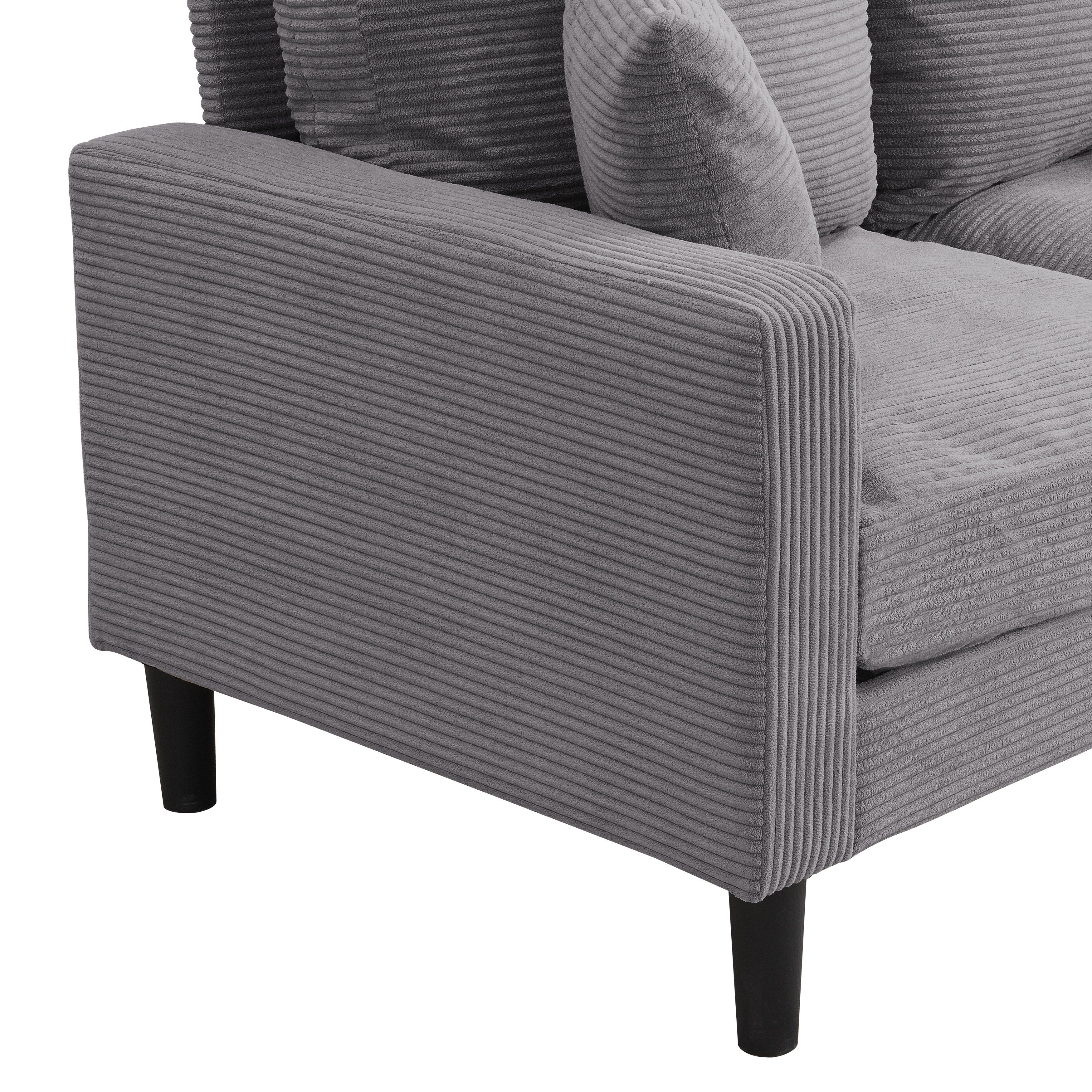 57 inch High Resilience Loveseat Wooden Frame 2 Seat Comfy Small Space Modern Upholstered Light Gray