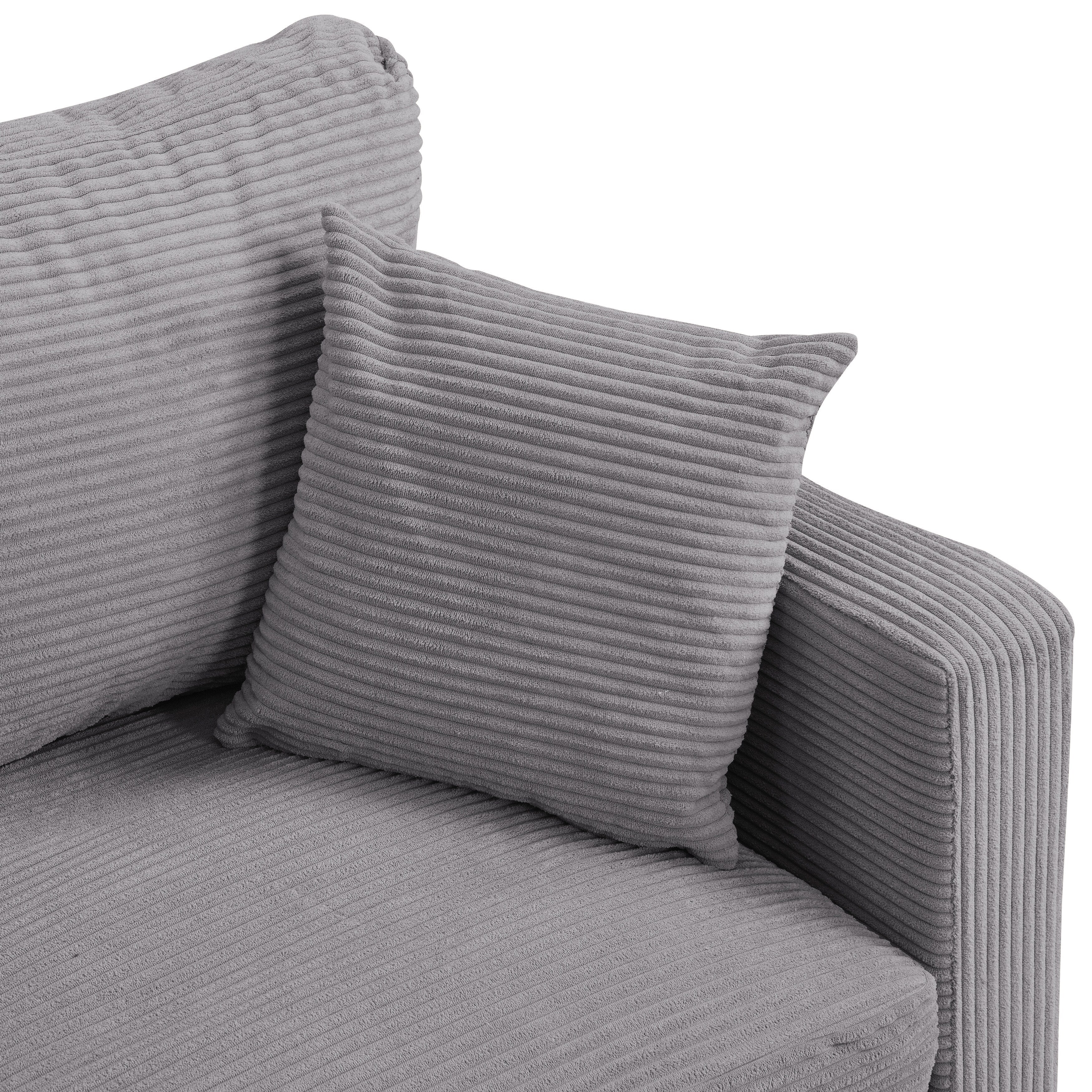 57 inch High Resilience Loveseat Wooden Frame 2 Seat Comfy Small Space Modern Upholstered Light Gray