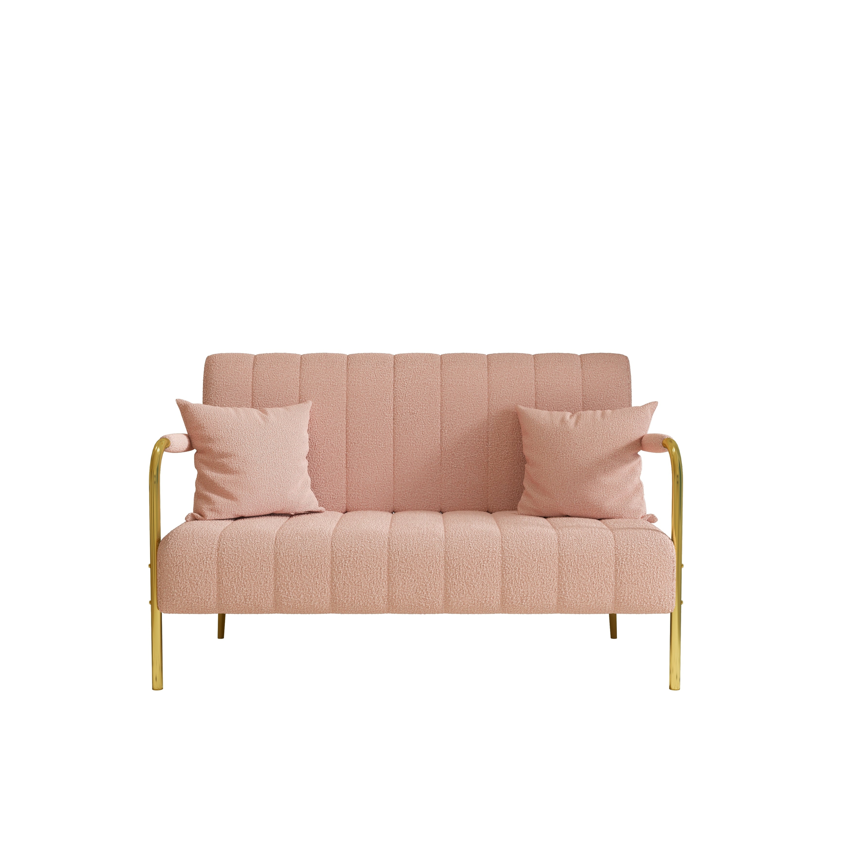 Soft Pink Teddy Fleece Sofa - 29.92 x 58.66 x 31.89