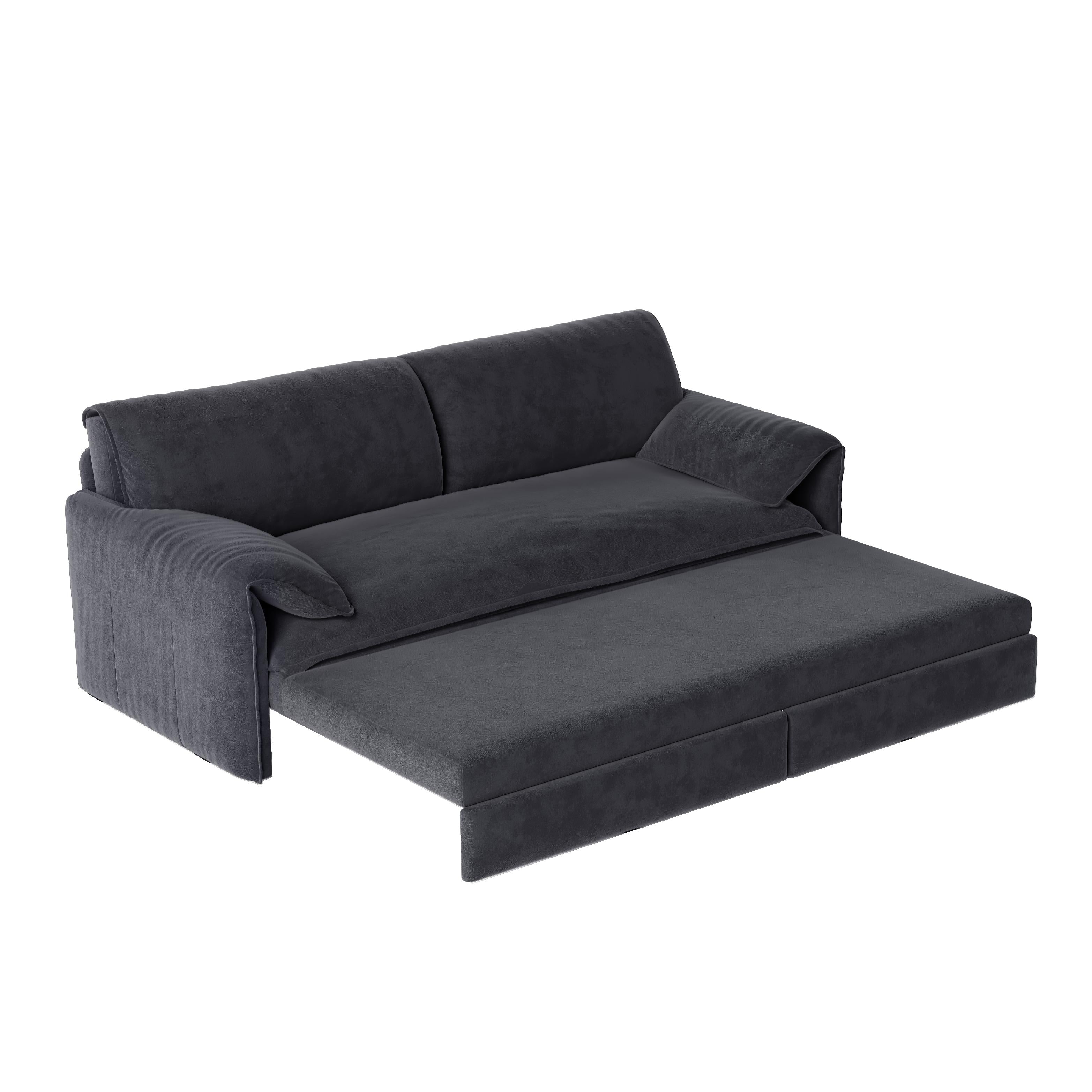 66 Queen Pull Out Sofa Bed, 3-in-1 Convertible Sleeper Sofa with Side Storage,Multi-Functional Velvet Loveseat Bed