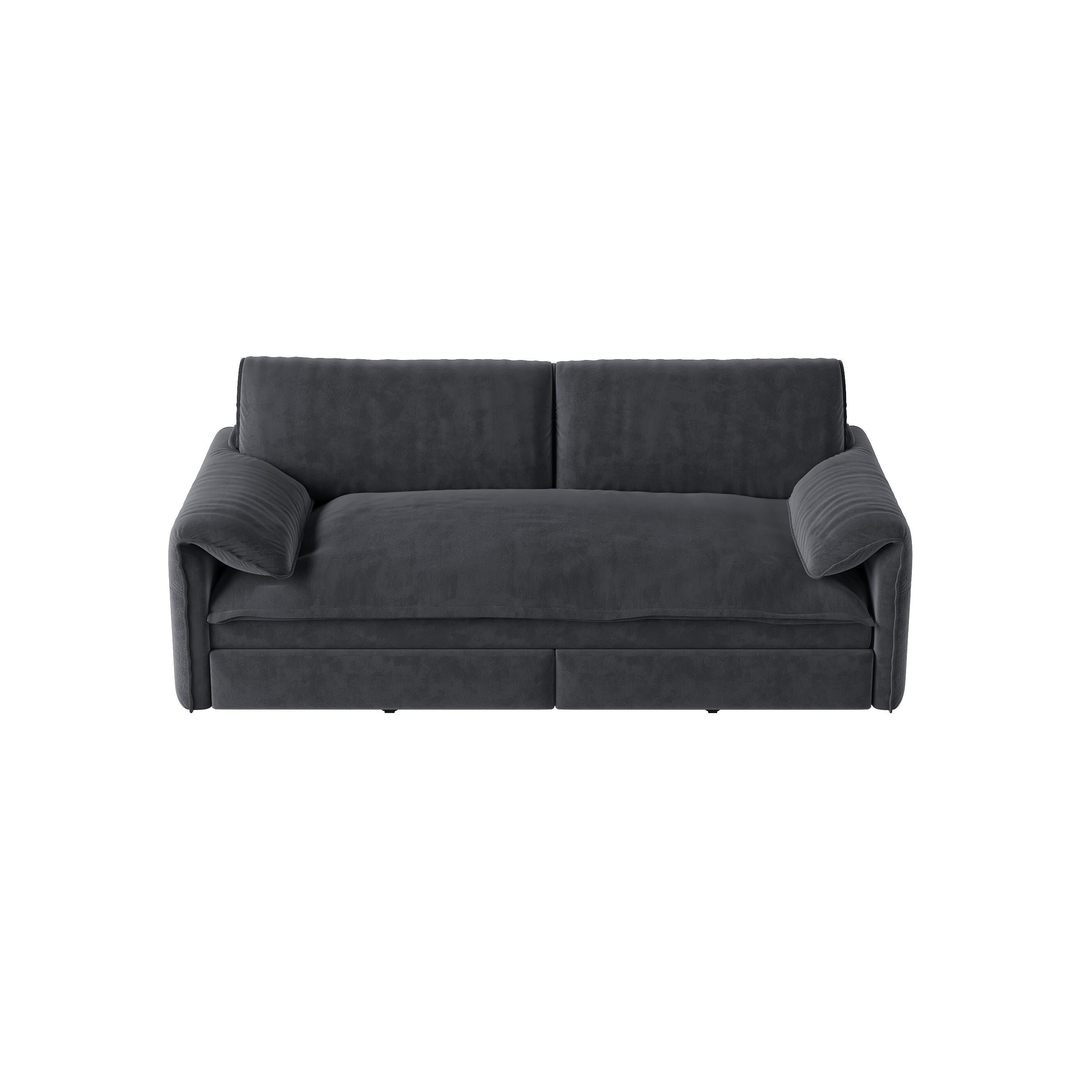 66 Queen Pull Out Sofa Bed, 3-in-1 Convertible Sleeper Sofa with Side Storage,Multi-Functional Velvet Loveseat Bed