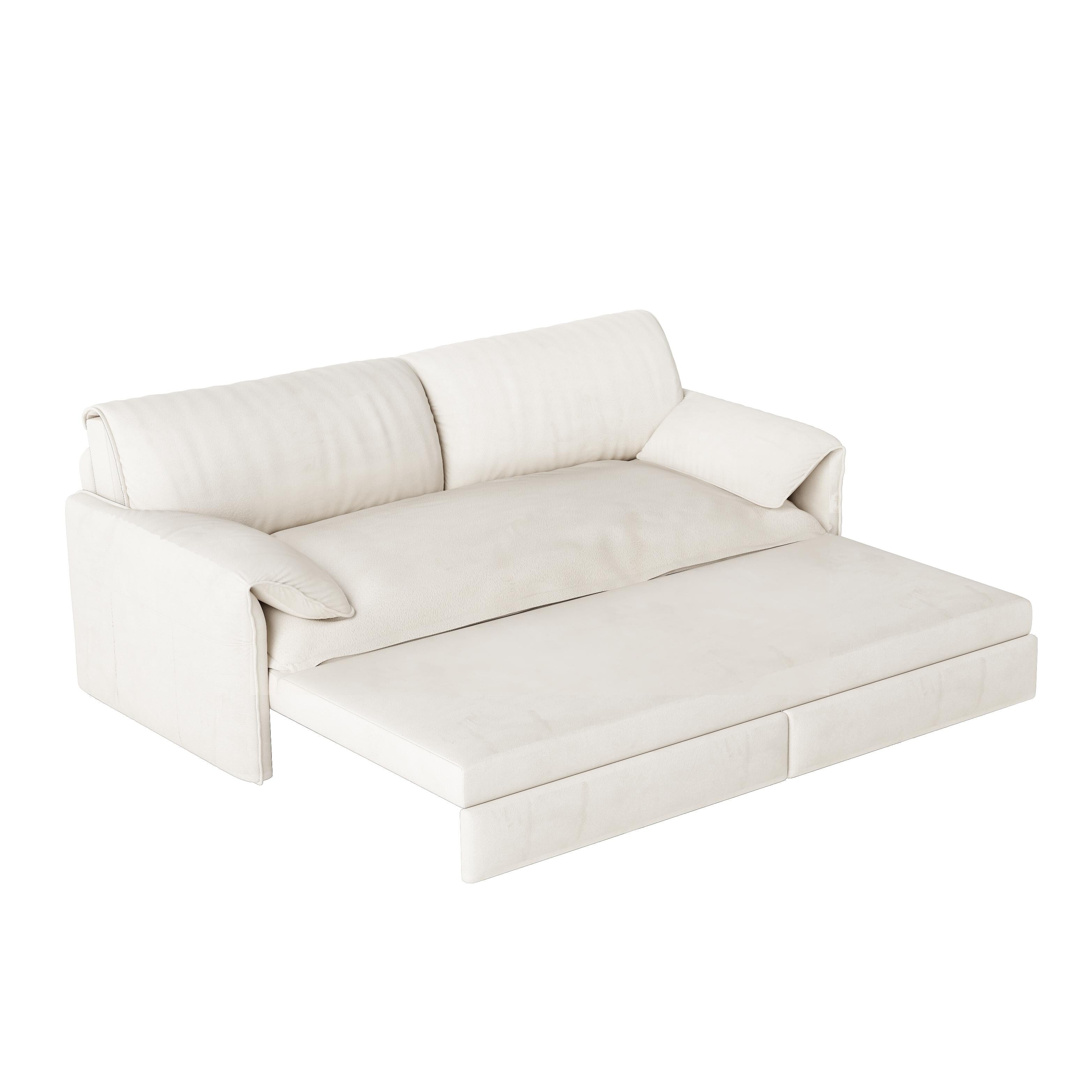 66 Queen Pull Out Sofa Bed, 3-in-1 Convertible Sleeper Sofa with Side Storage,Multi-Functional Velvet Loveseat Bed