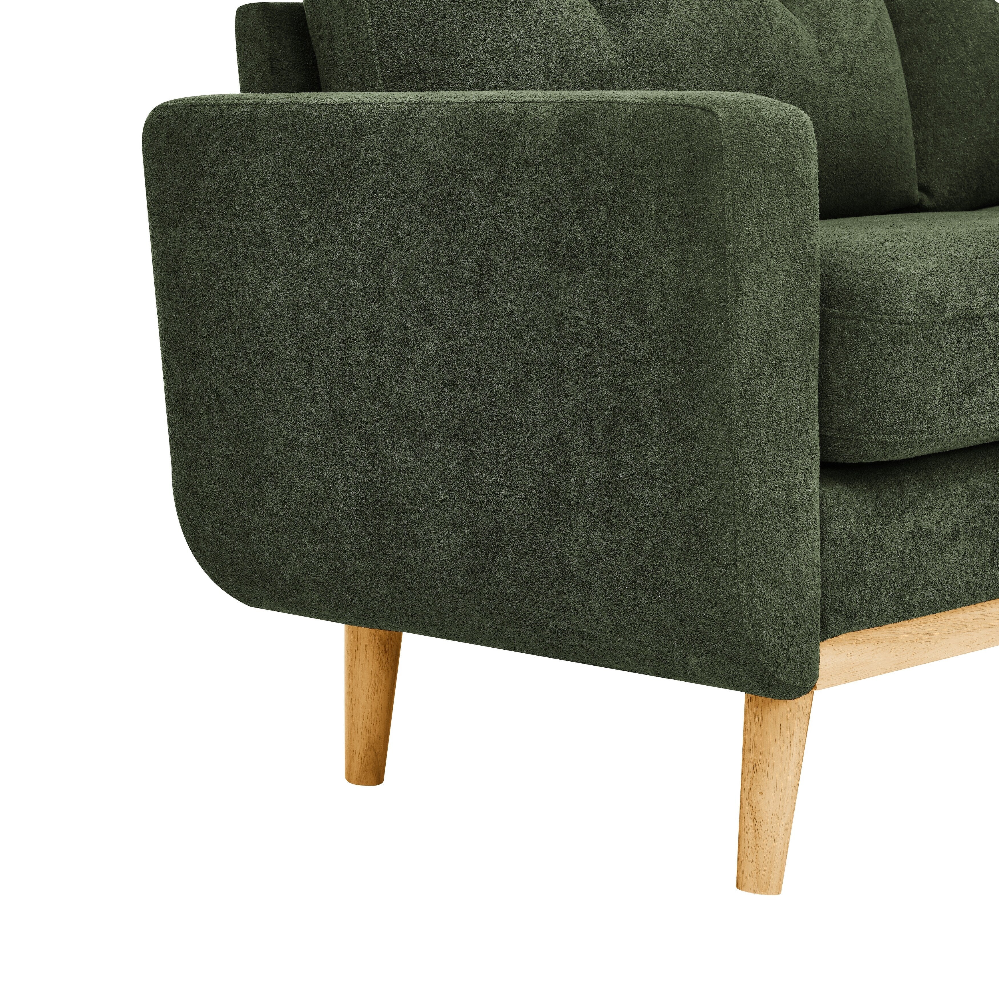 67.7 Mid-Century Tufted Loveseat with Wood Legs - 29.5 D x 67.7 W x 34.6 H