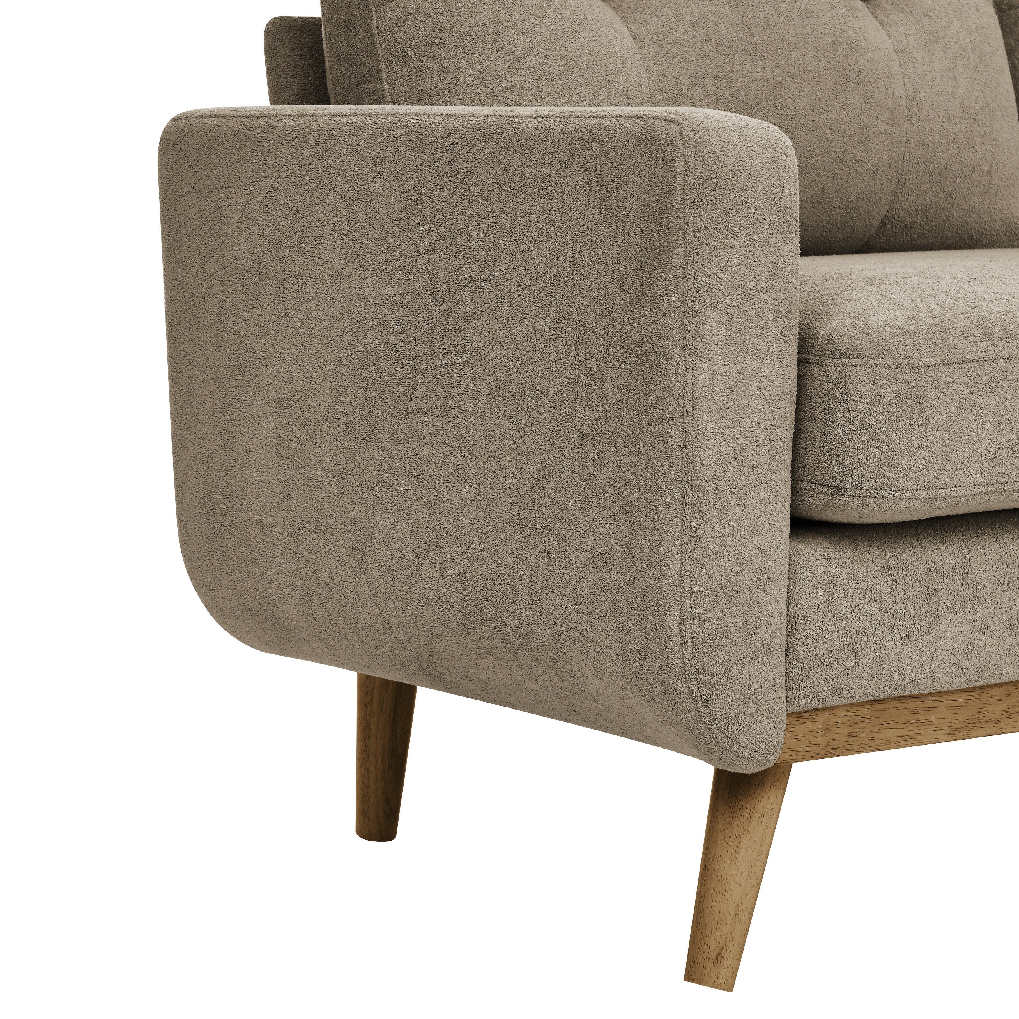 67.7 Mid-Century Tufted Loveseat with Wood Legs - 29.5 D x 67.7 W x 34.6 H