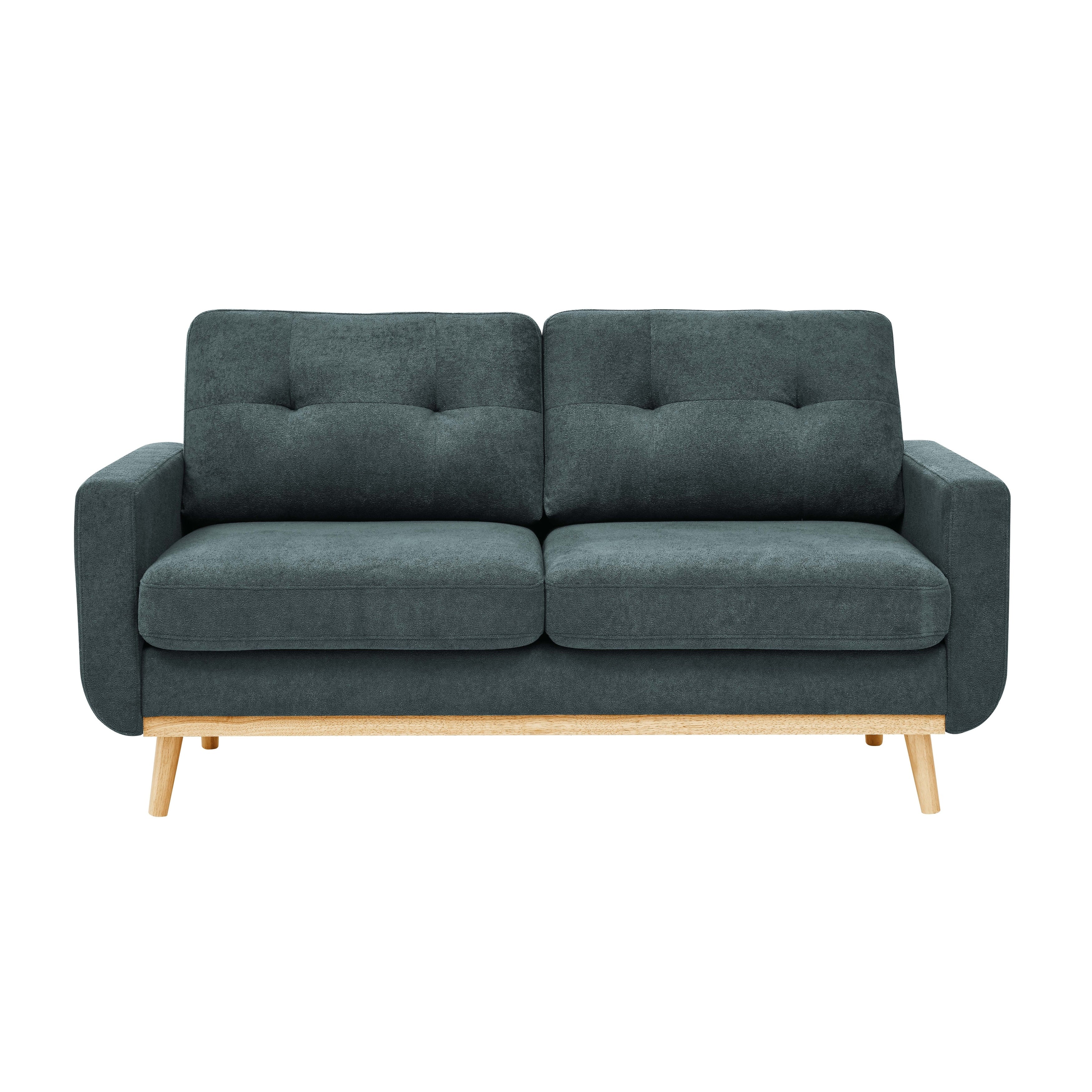 67.7 Mid-Century Tufted Loveseat with Wood Legs - 29.5 D x 67.7 W x 34.6 H
