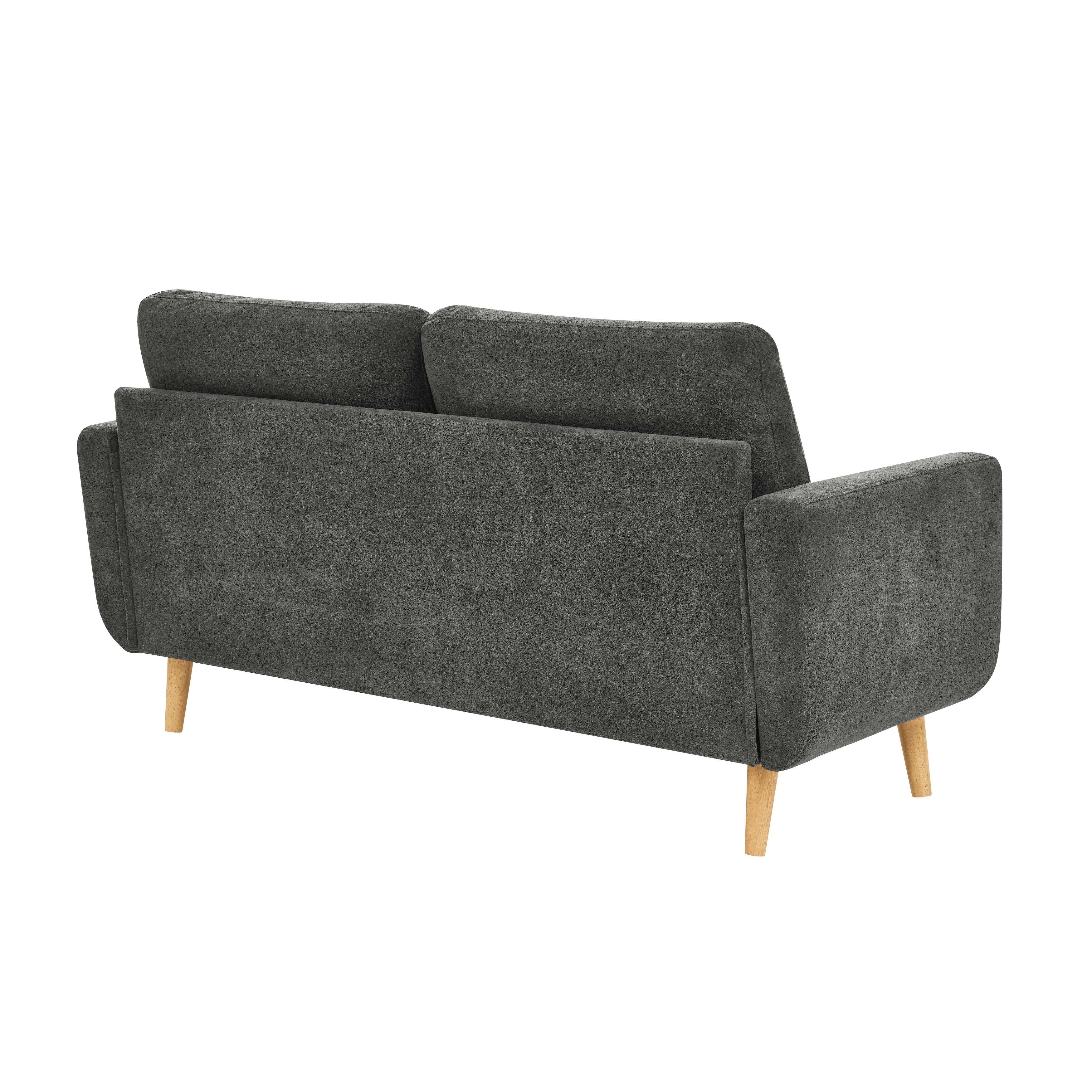 67.7 Mid-Century Tufted Loveseat with Wood Legs - 29.5 D x 67.7 W x 34.6 H