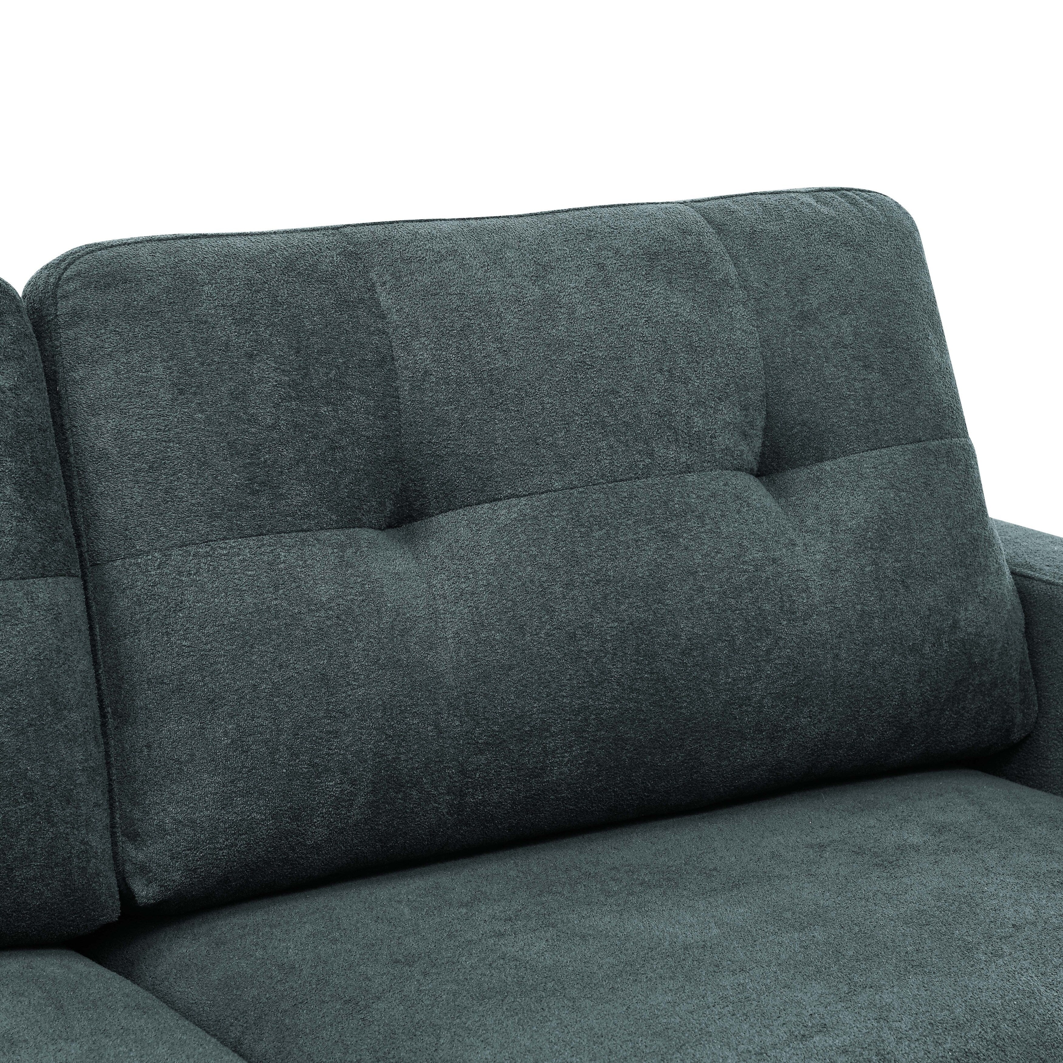 67.7 Mid-Century Tufted Loveseat with Wood Legs - 29.5 D x 67.7 W x 34.6 H