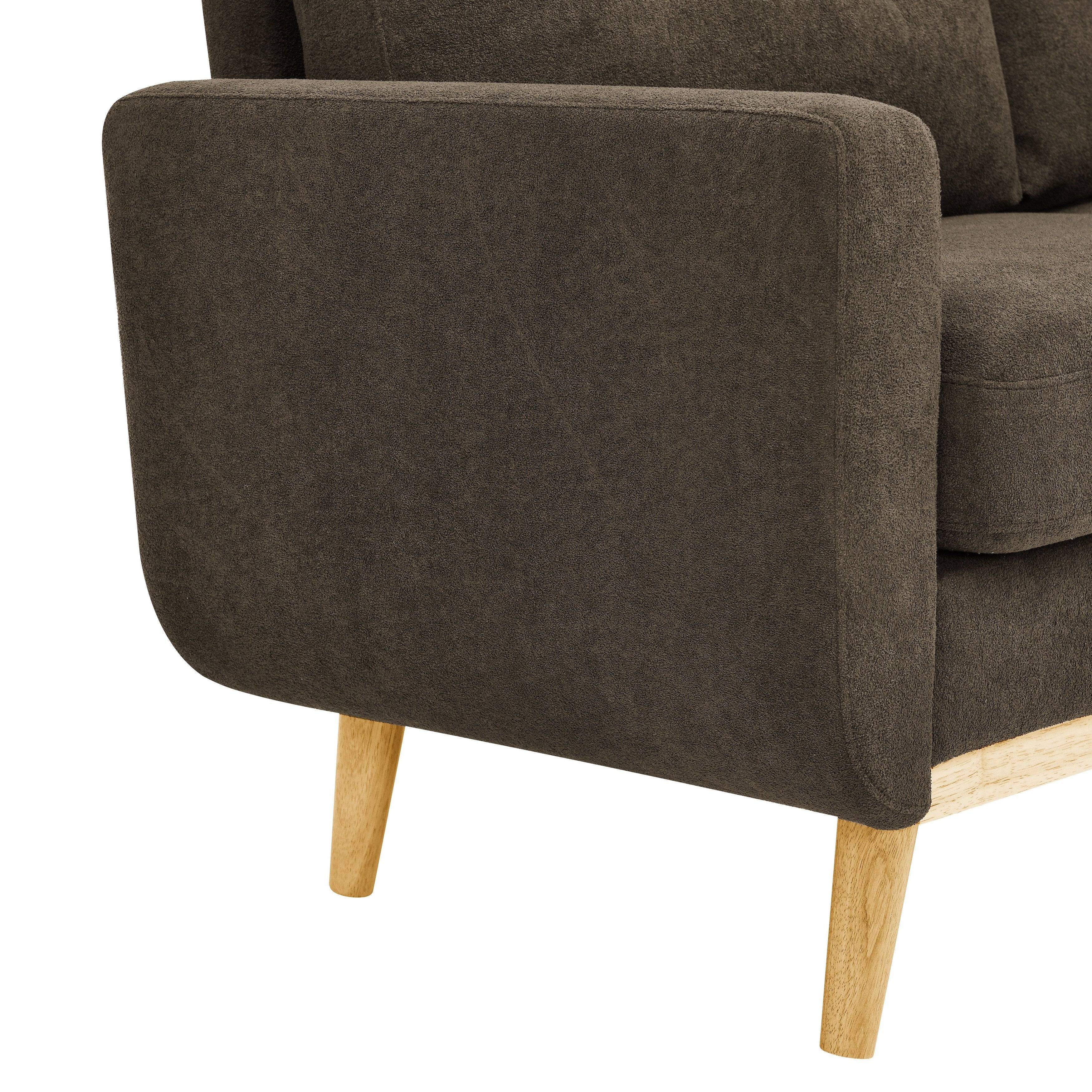 67.7 Mid-Century Tufted Loveseat with Wood Legs - 29.5 D x 67.7 W x 34.6 H