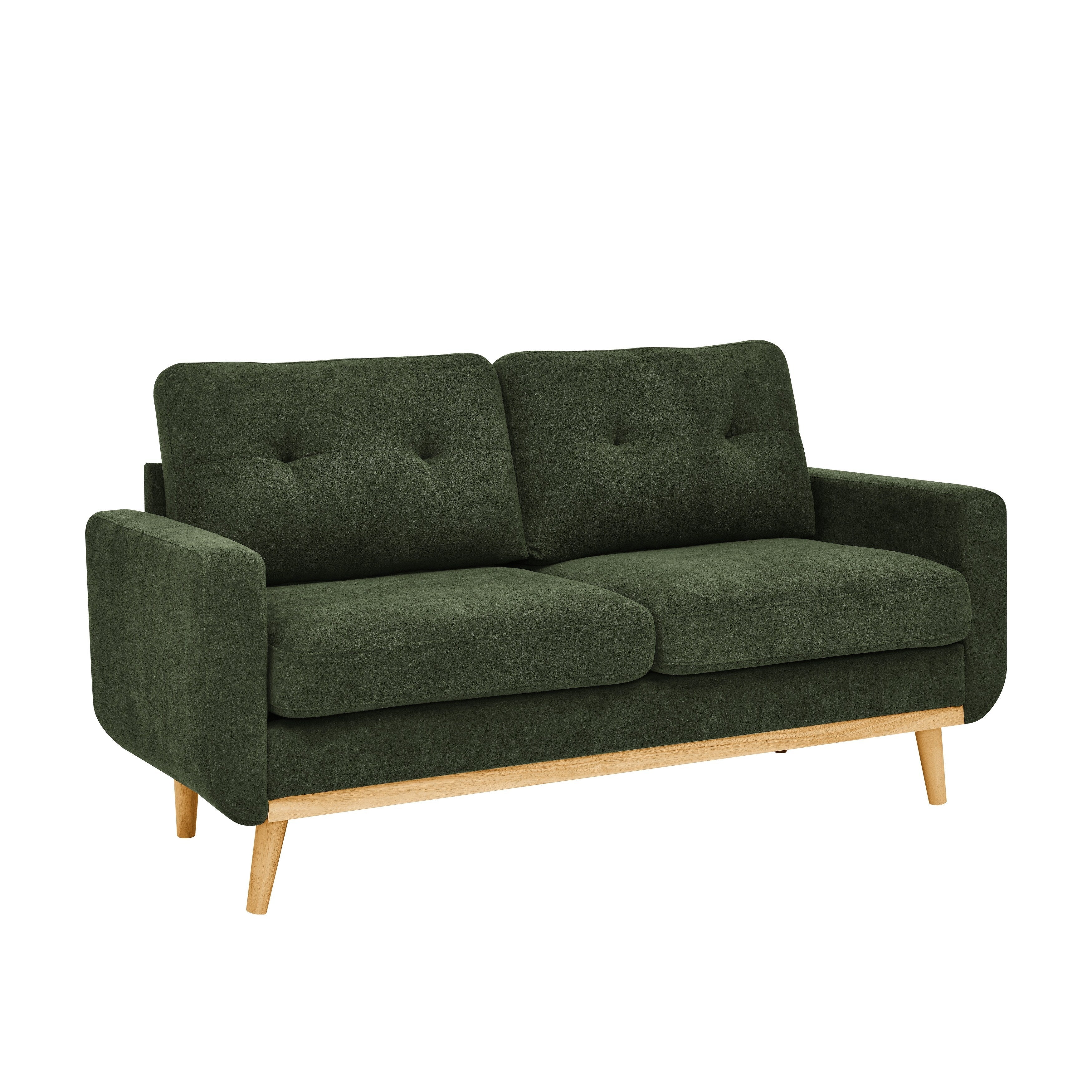 67.7 Wide Mid-Century Modern Upholstered Tufted Loveseat Sofa With Wooden Legs