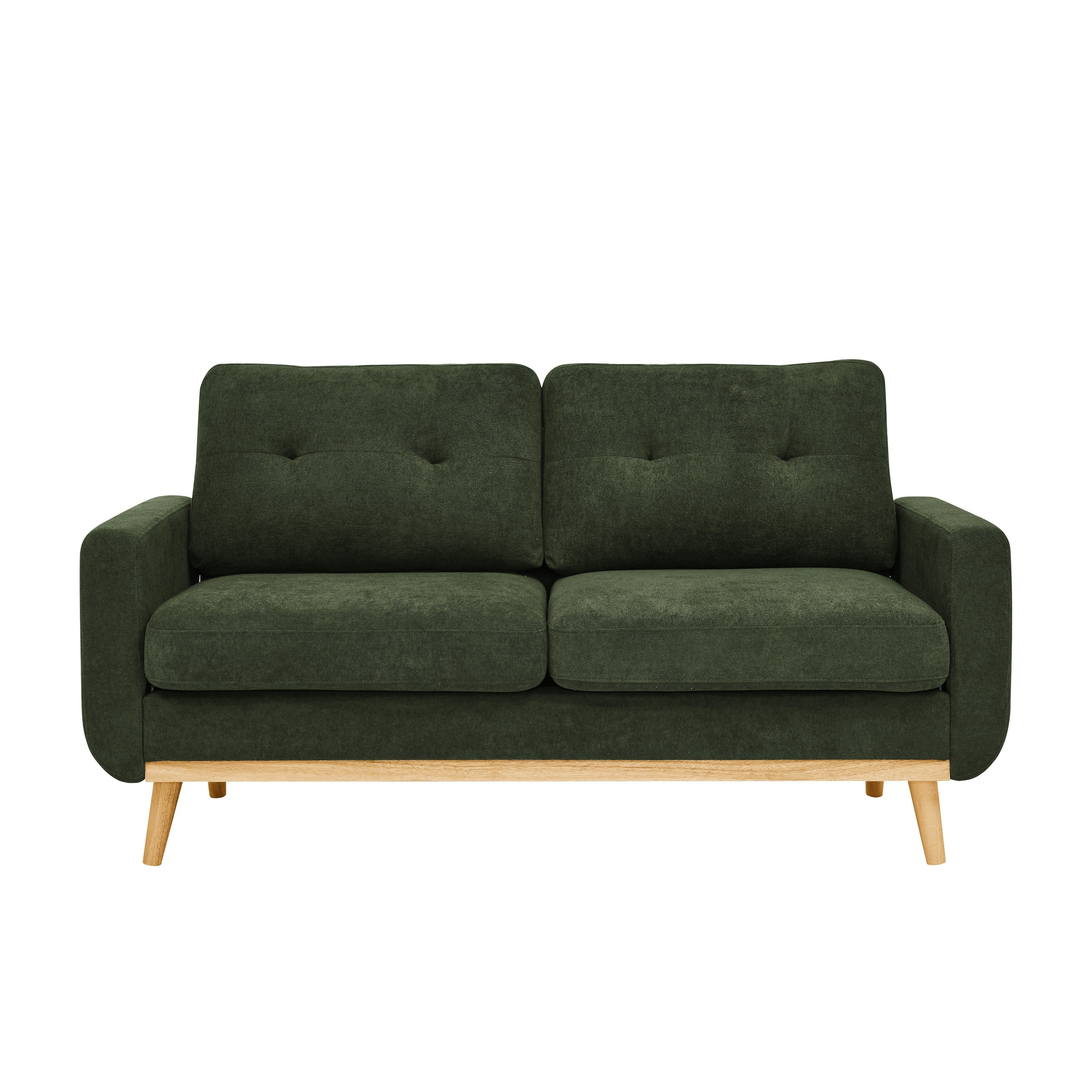 67.7 Wide Mid-Century Modern Upholstered Tufted Loveseat Sofa With Wooden Legs