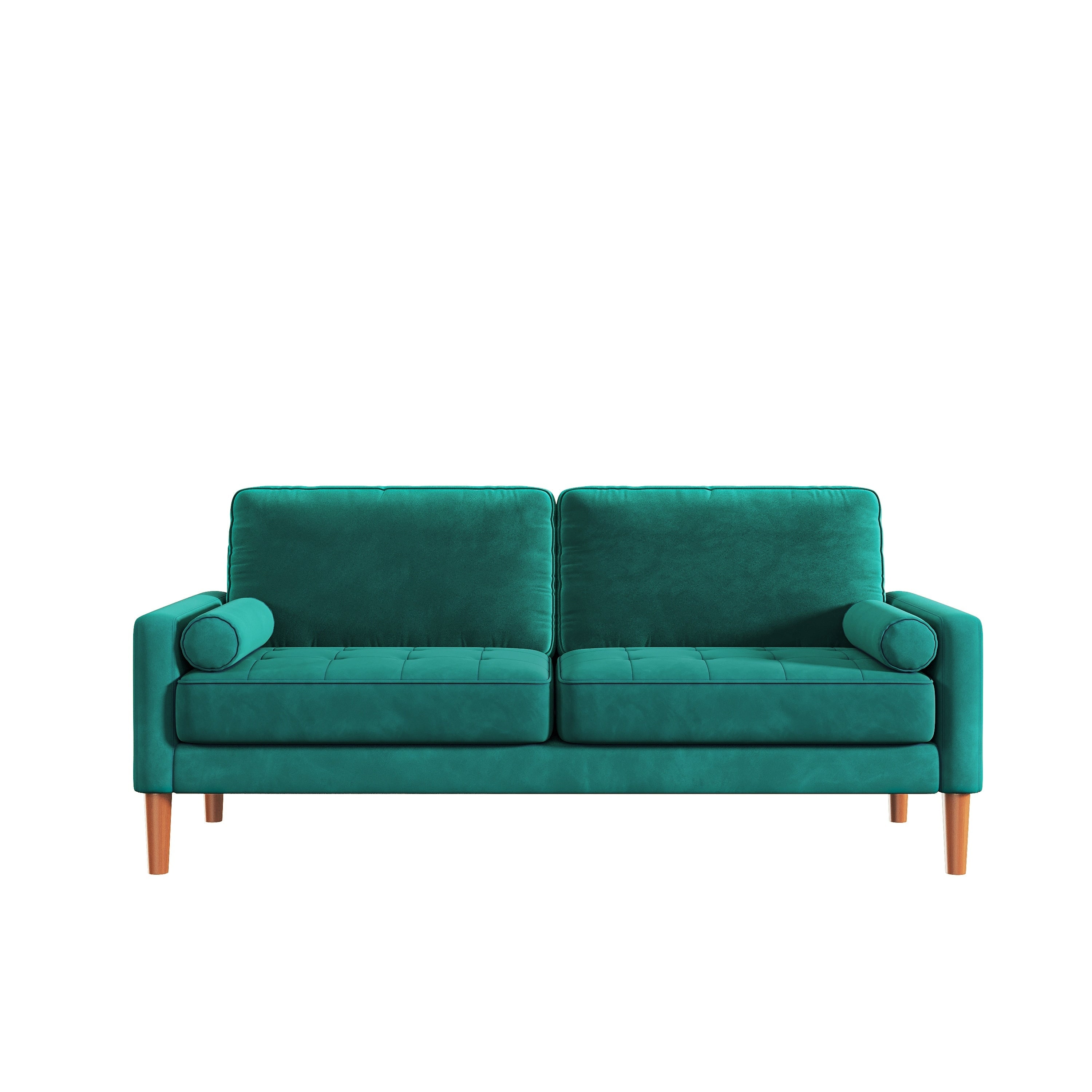 67.7'' Upholstered Loveseat Sofa Couch for Small Spaces with Solid Wood Leg, Tool-Free Assembly