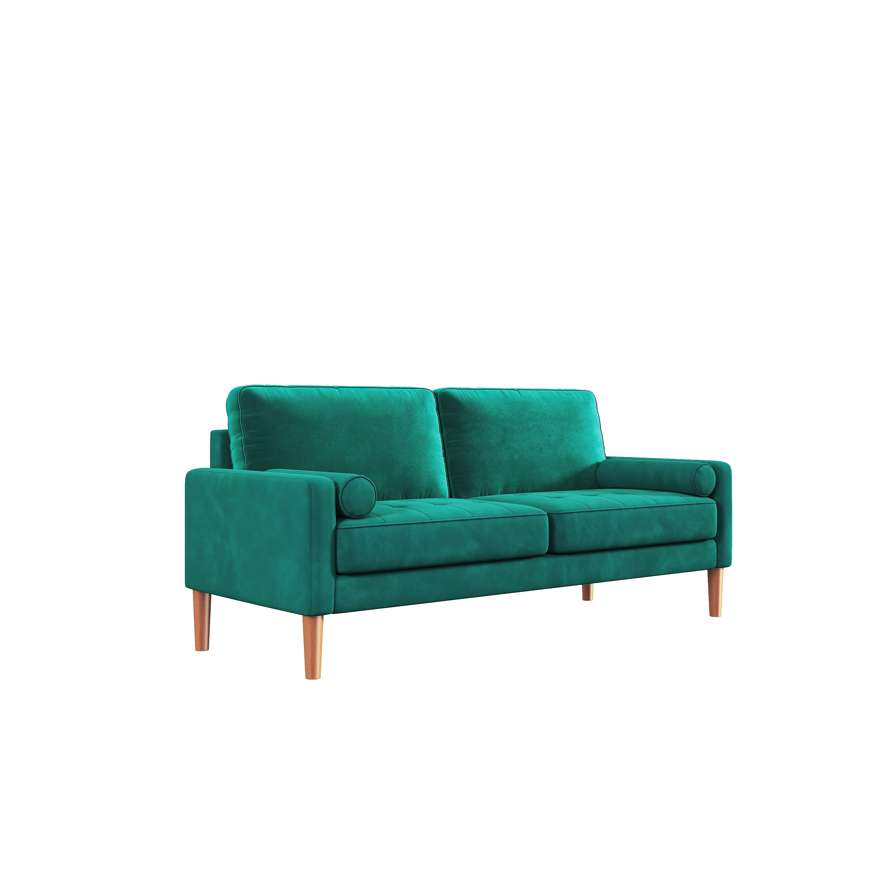 67.7'' Upholstered Loveseat Sofa Couch for Small Spaces with Solid Wood Leg, Tool-Free Assembly