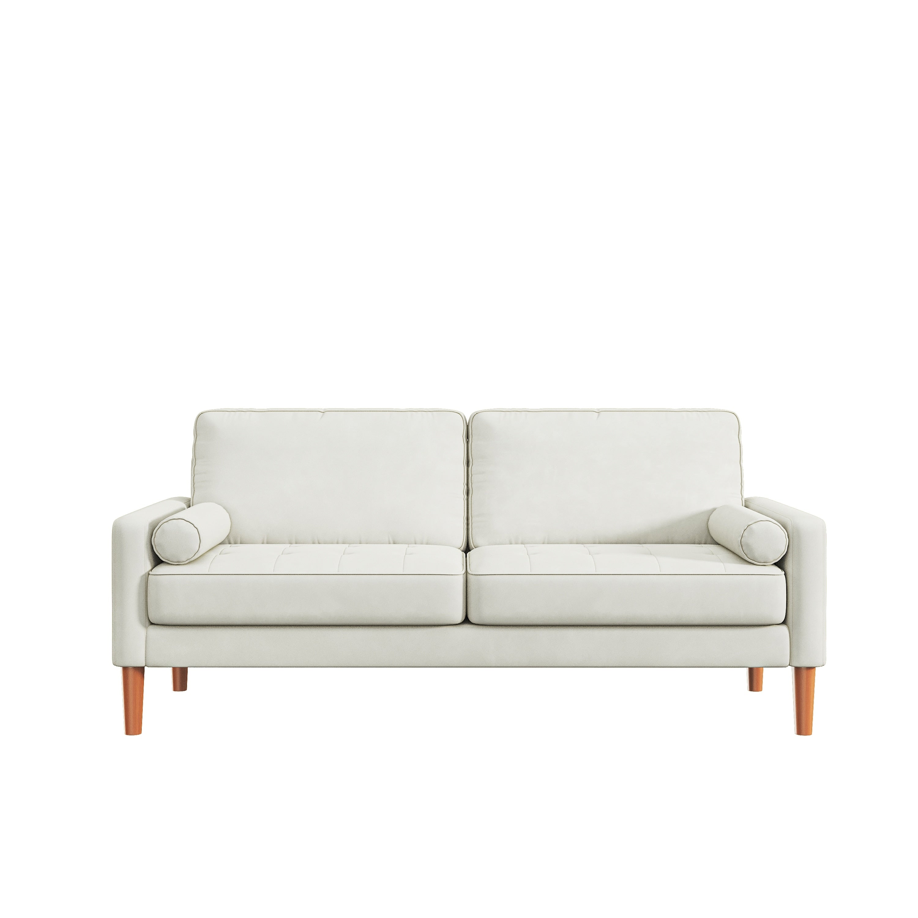 67.7'' Upholstered Loveseat Sofa Couch for Small Spaces with Solid Wood Leg, Tool-Free Assembly