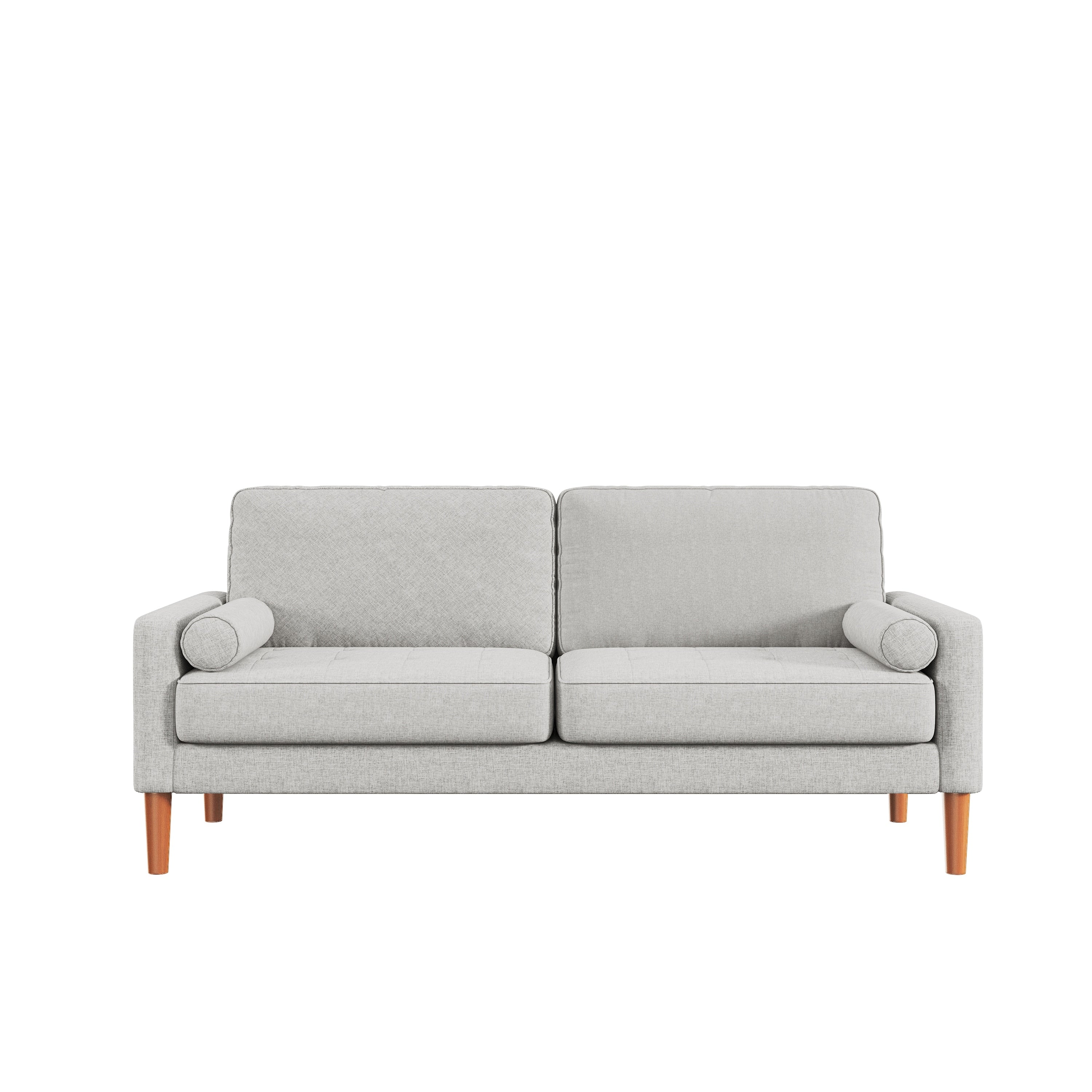 67.7'' Upholstered Loveseat Sofa Couch for Small Spaces with Solid Wood Leg, Tool-Free Assembly