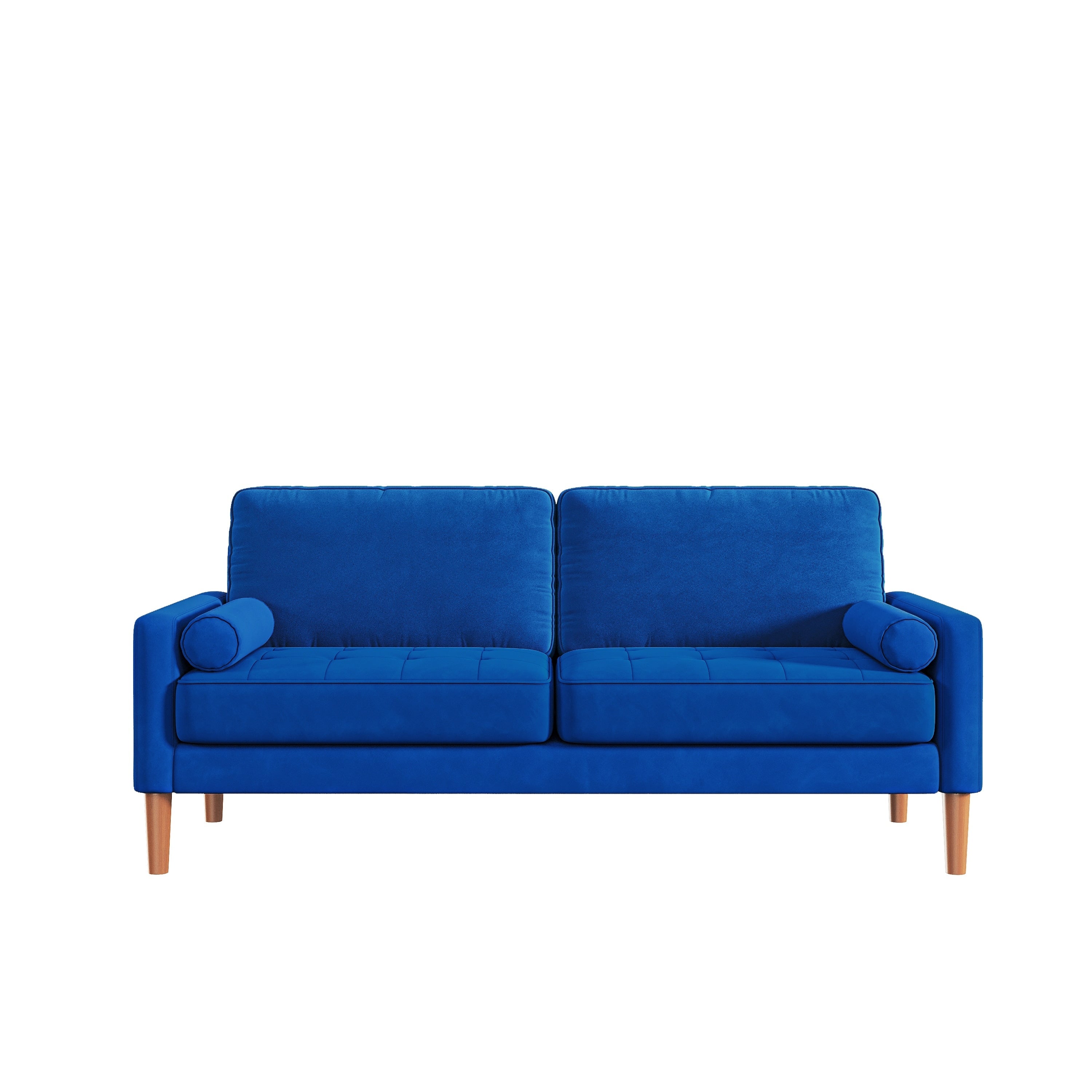 67.7'' Upholstered Loveseat Sofa Couch for Small Spaces with Solid Wood Leg, Tool-Free Assembly