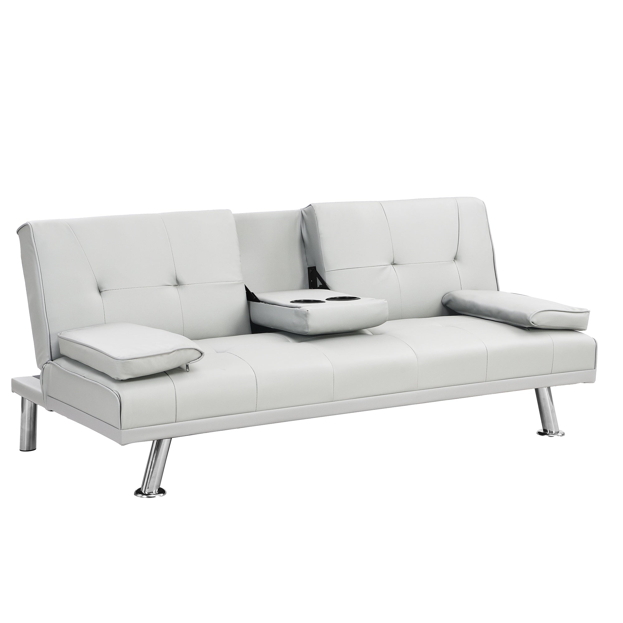 67 PU Multifunctional Double Folding Sofa Bed with Coffee Table