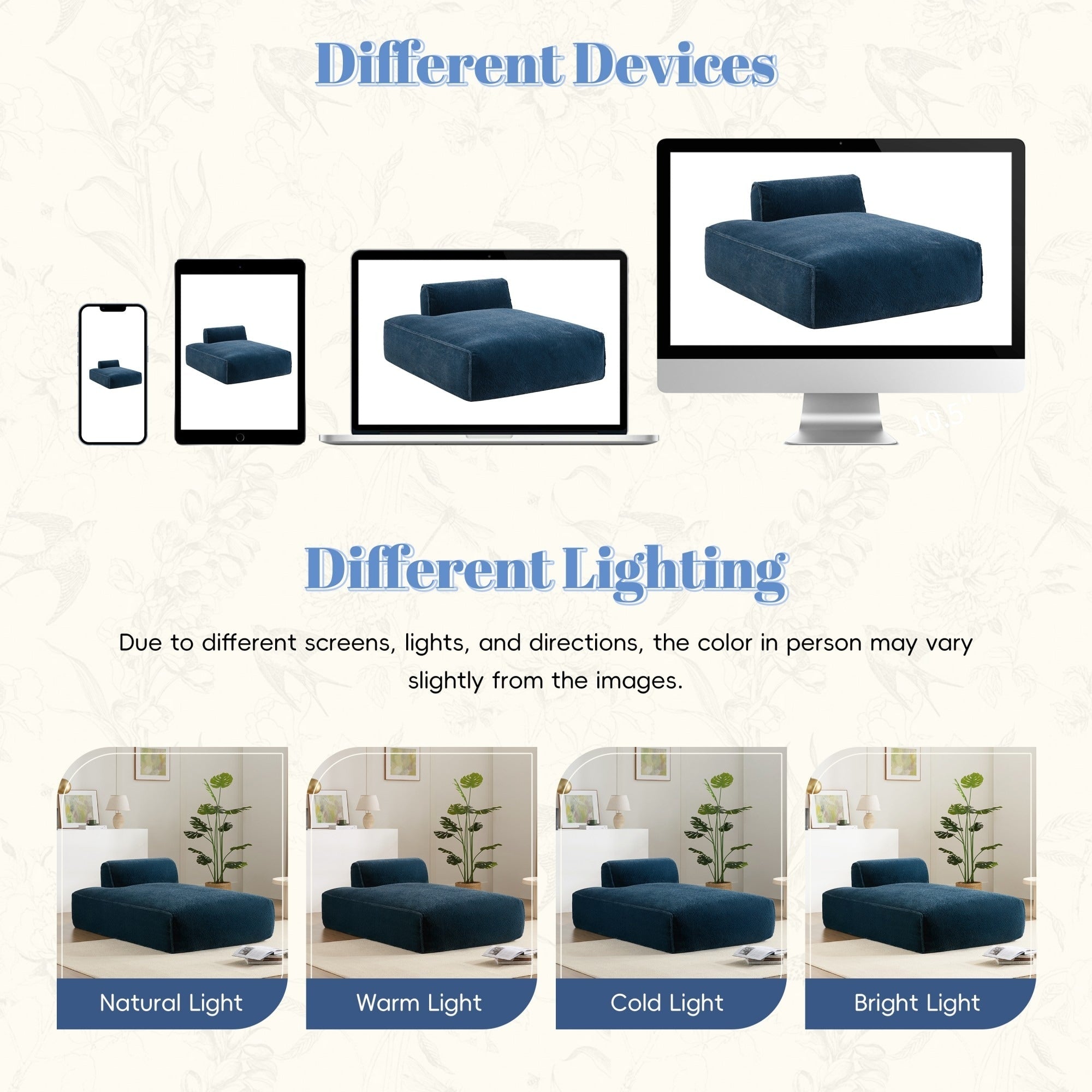 72 Oversized Modular Sofa Compressed Spacious Foam-Filled Sofa Bed