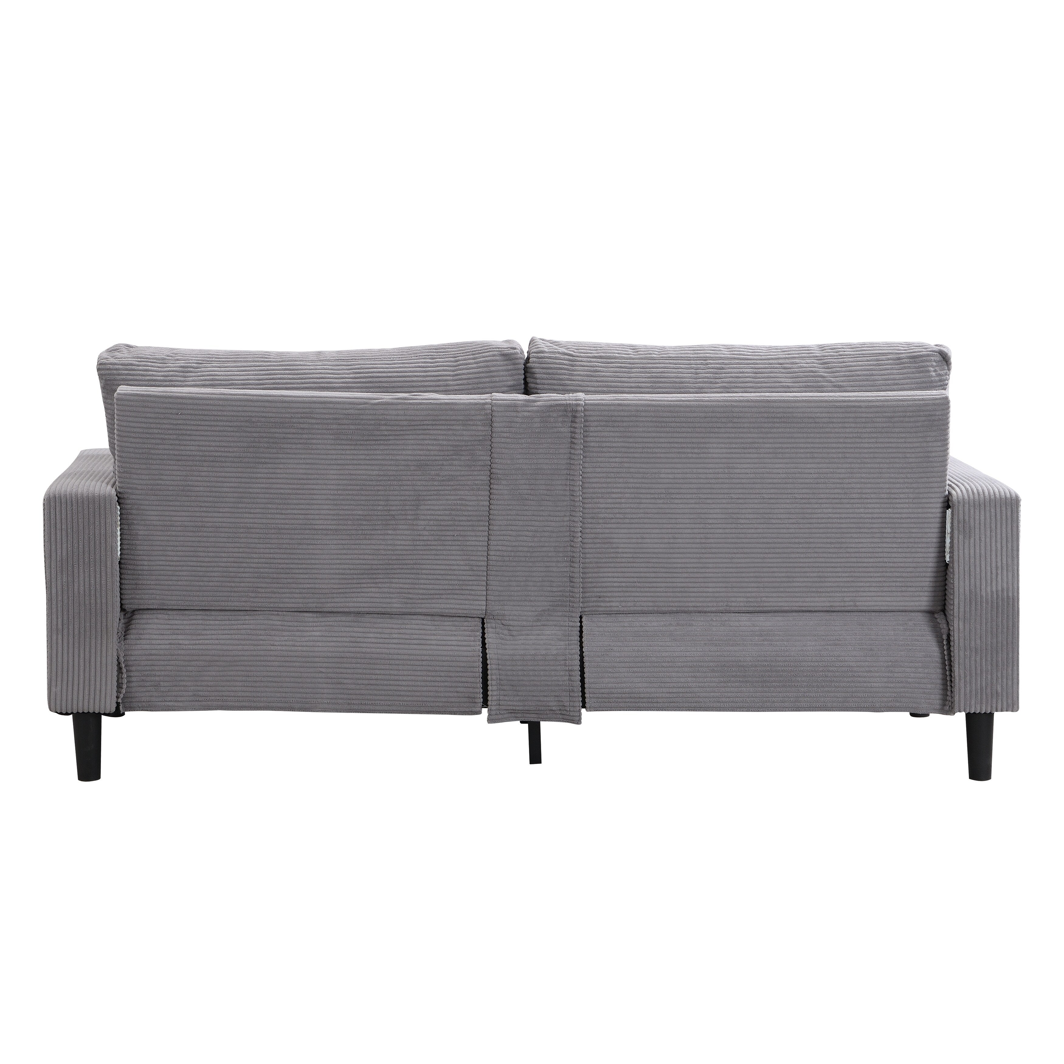 74 inch High Resilience 3 Seater Sofa Wooden Frame Comfy Modern Upholstered Light Gray