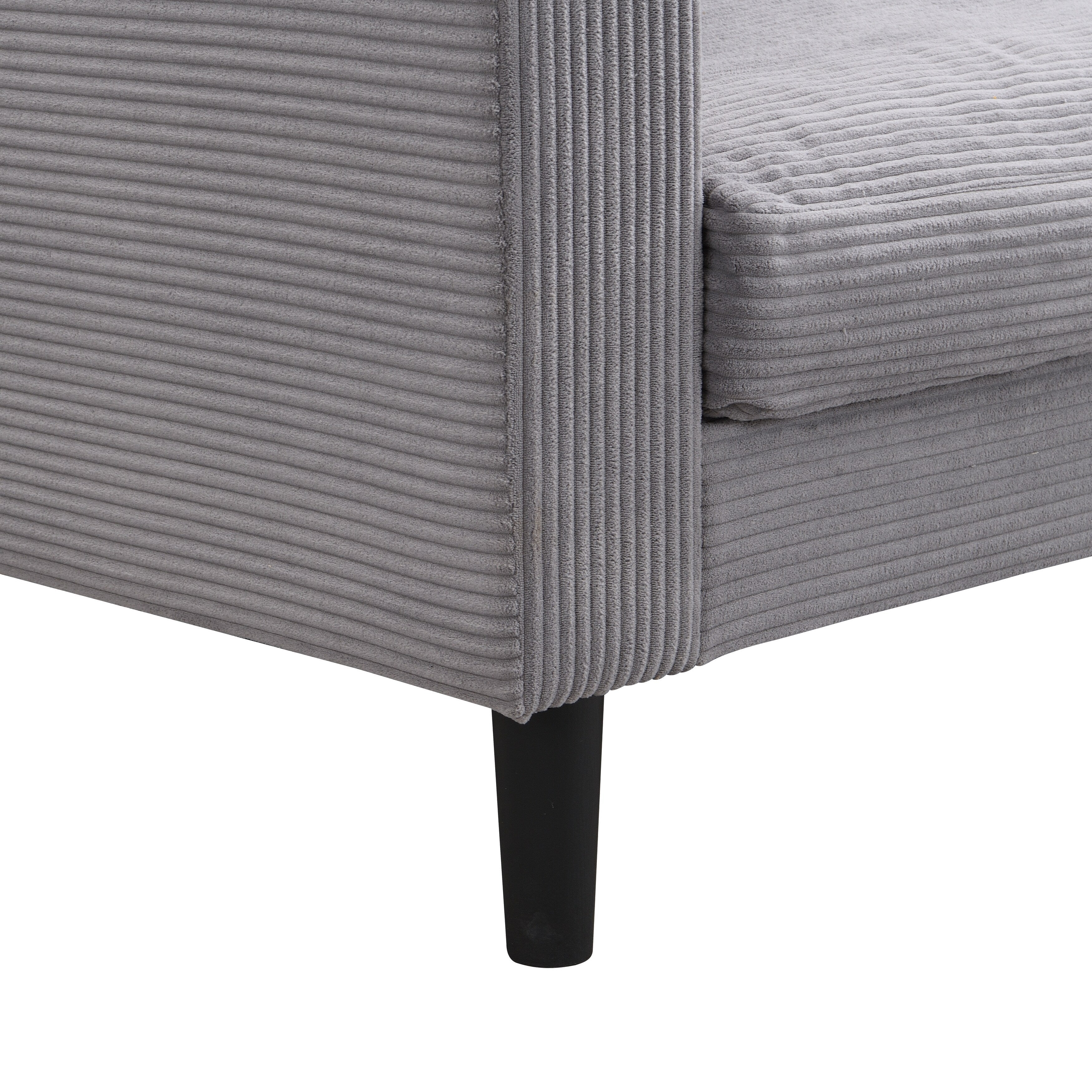 74 inch High Resilience 3 Seater Sofa Wooden Frame Comfy Modern Upholstered Light Gray