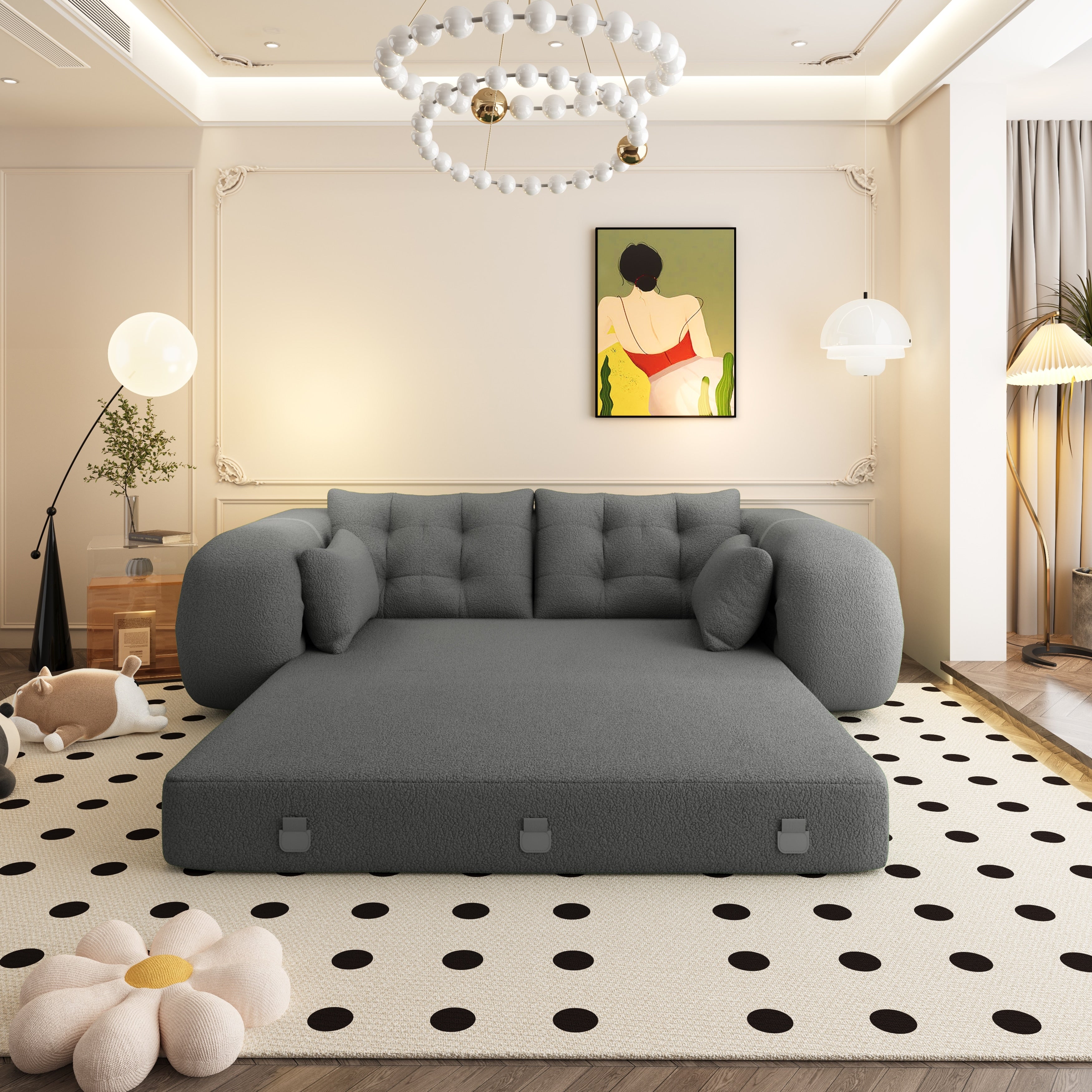 78.7 Human Dog Bed, Lazy Sofa Couch, 3-in-1 Foldable Sofa Bed