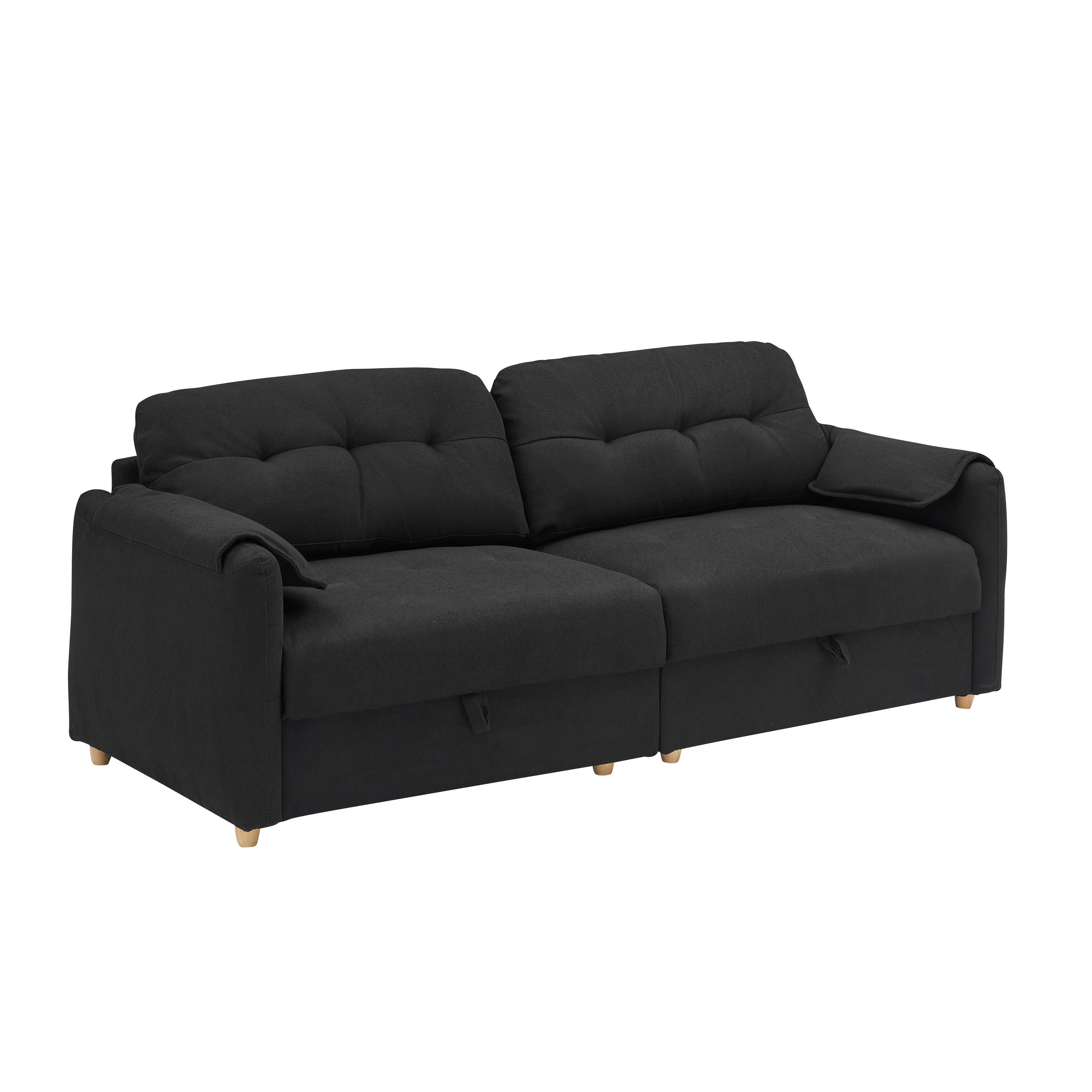 79.50 inches long, Teddy Cotton Linen Sofa Fabric, with metal conical long legs, metal strip matching, stylish and simple