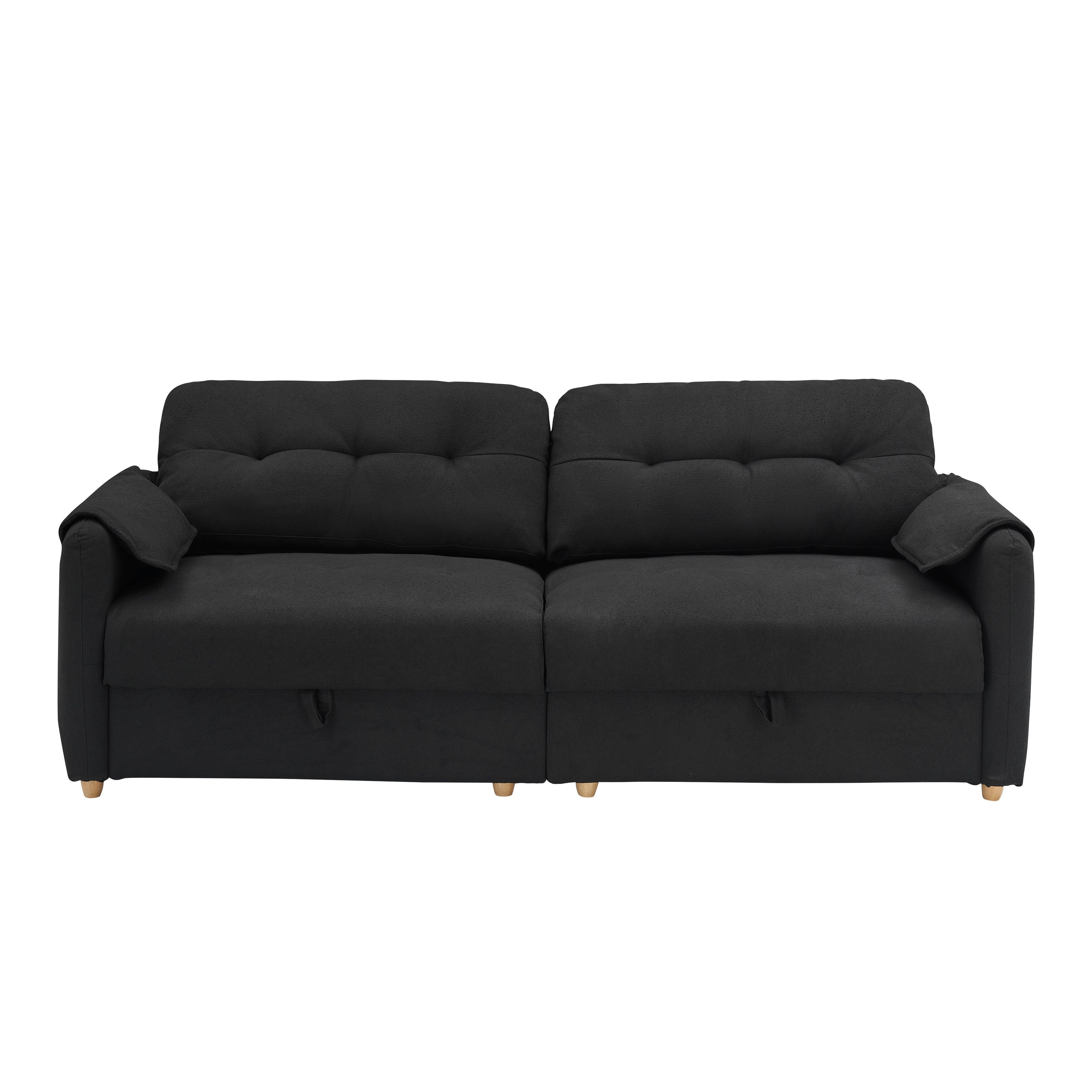 79.50 inches long, Teddy Cotton Linen Sofa Fabric, with metal conical long legs, metal strip matching, stylish and simple