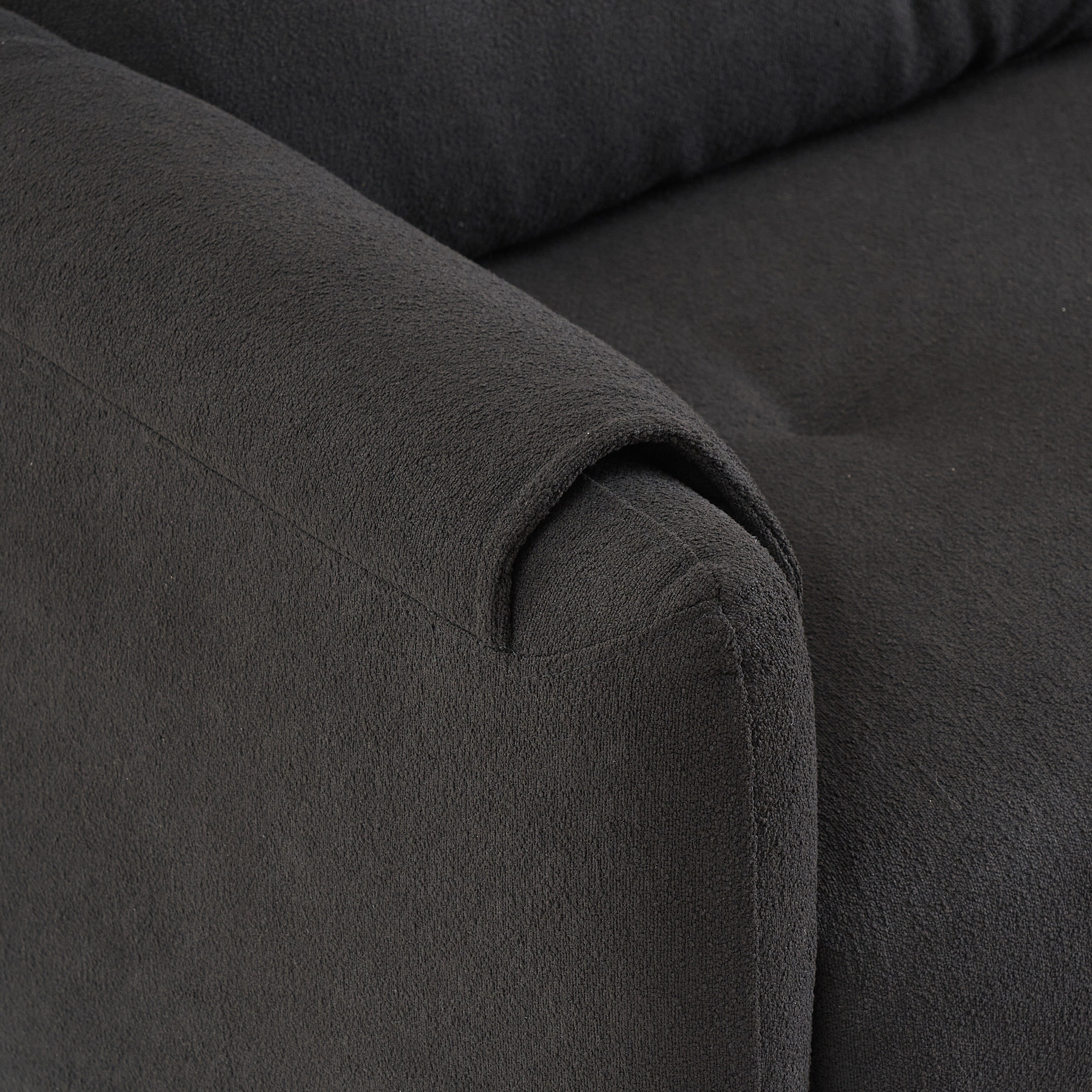 79.50 inches long, Teddy Cotton Linen Sofa Fabric, with metal conical long legs, metal strip matching, stylish and simple