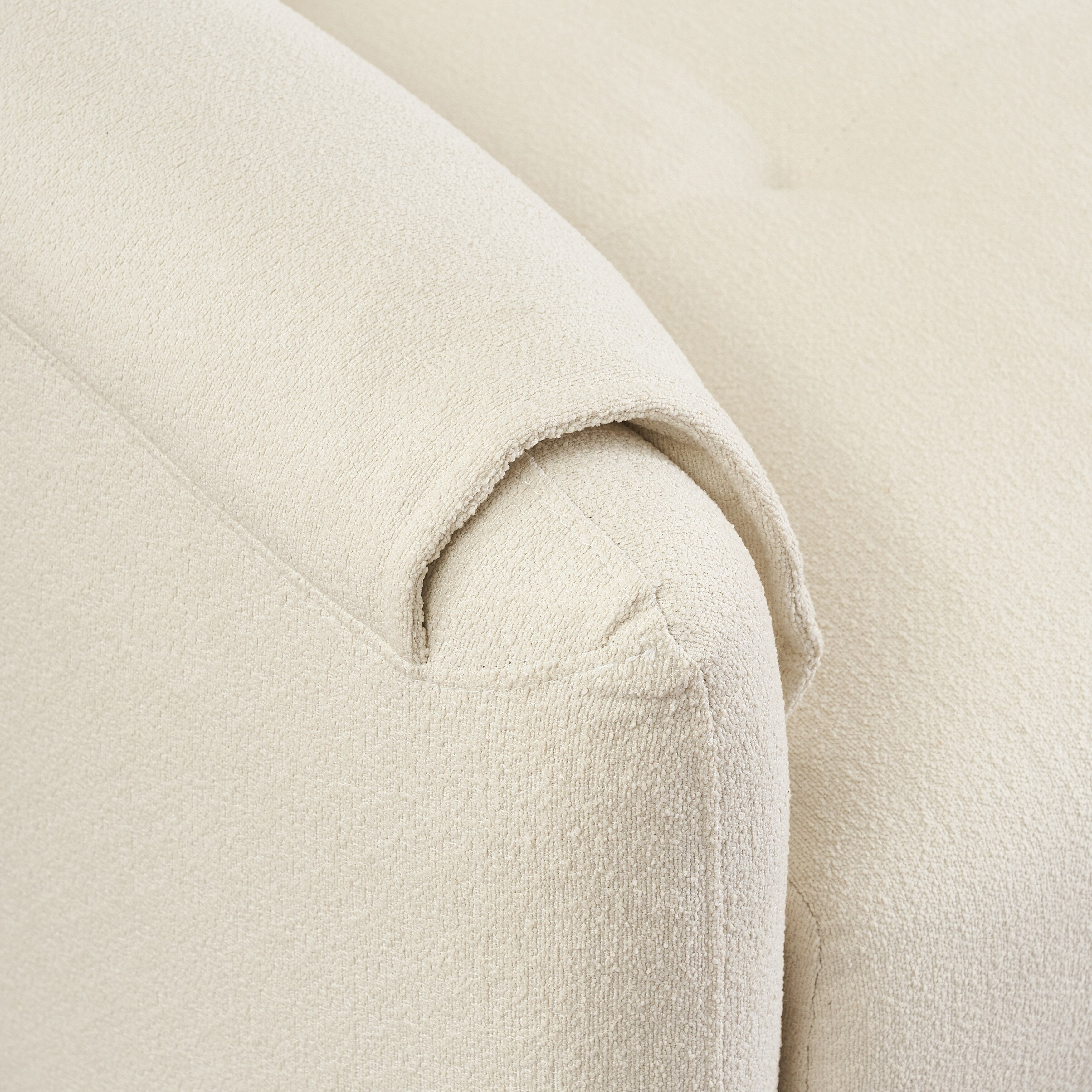 79.50 inches long, Teddy Cotton Linen Sofa Fabric, with metal conical long legs, metal strip matching, stylish and simple