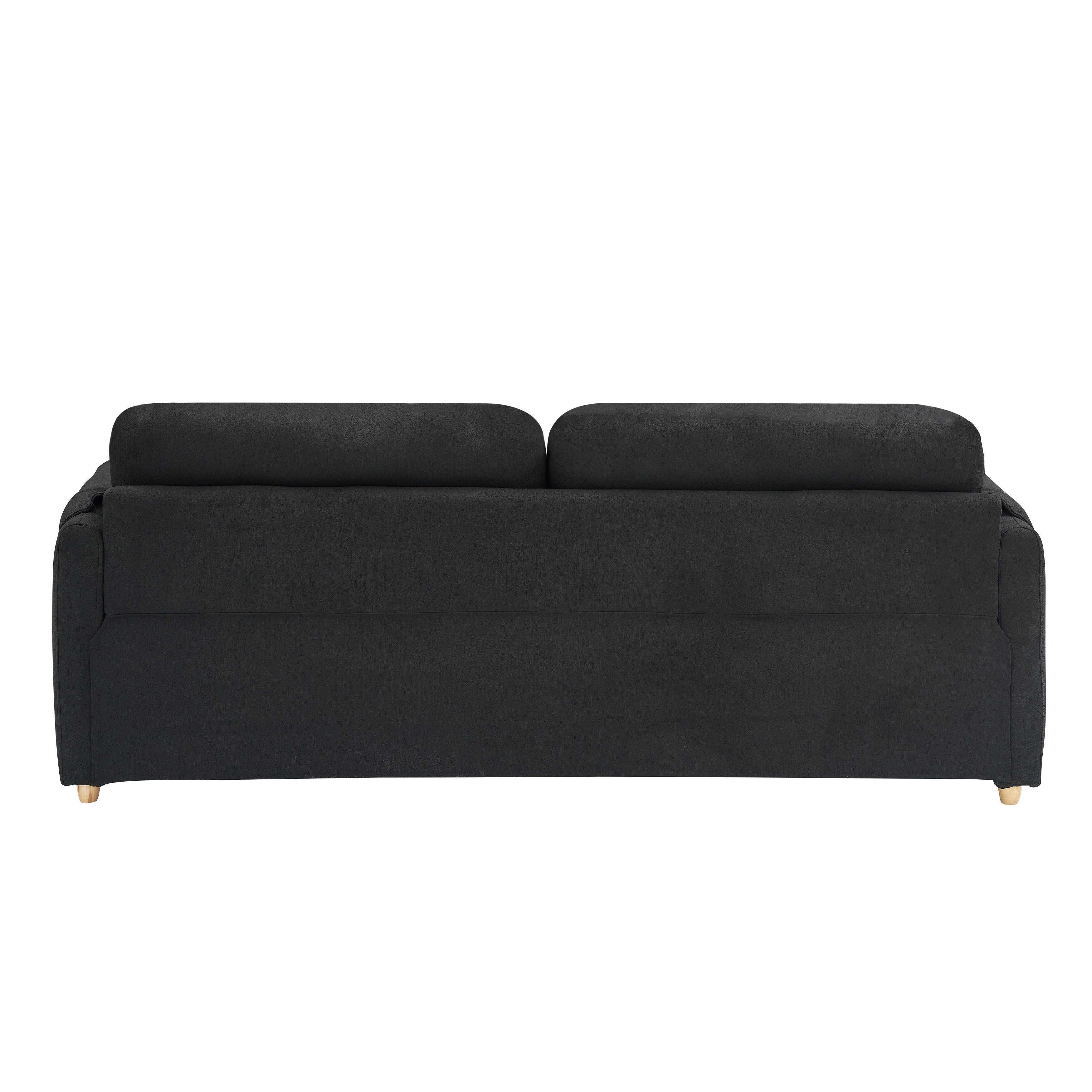 79.50 inches long, Teddy Cotton Linen Sofa Fabric, with metal conical long legs, metal strip matching, stylish and simple