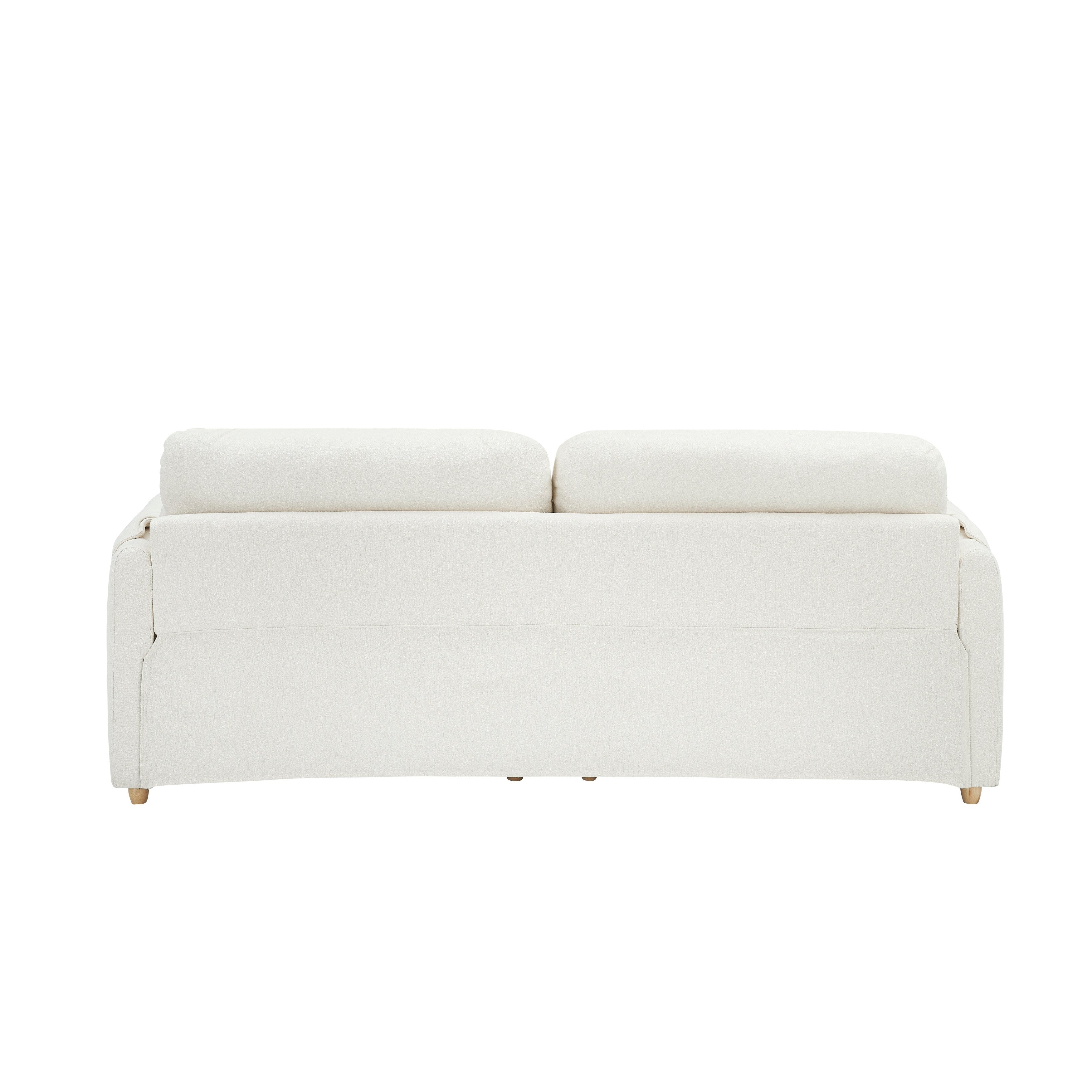 79.50 inches long, Teddy Cotton Linen Sofa Fabric, with metal conical long legs, metal strip matching, stylish and simple
