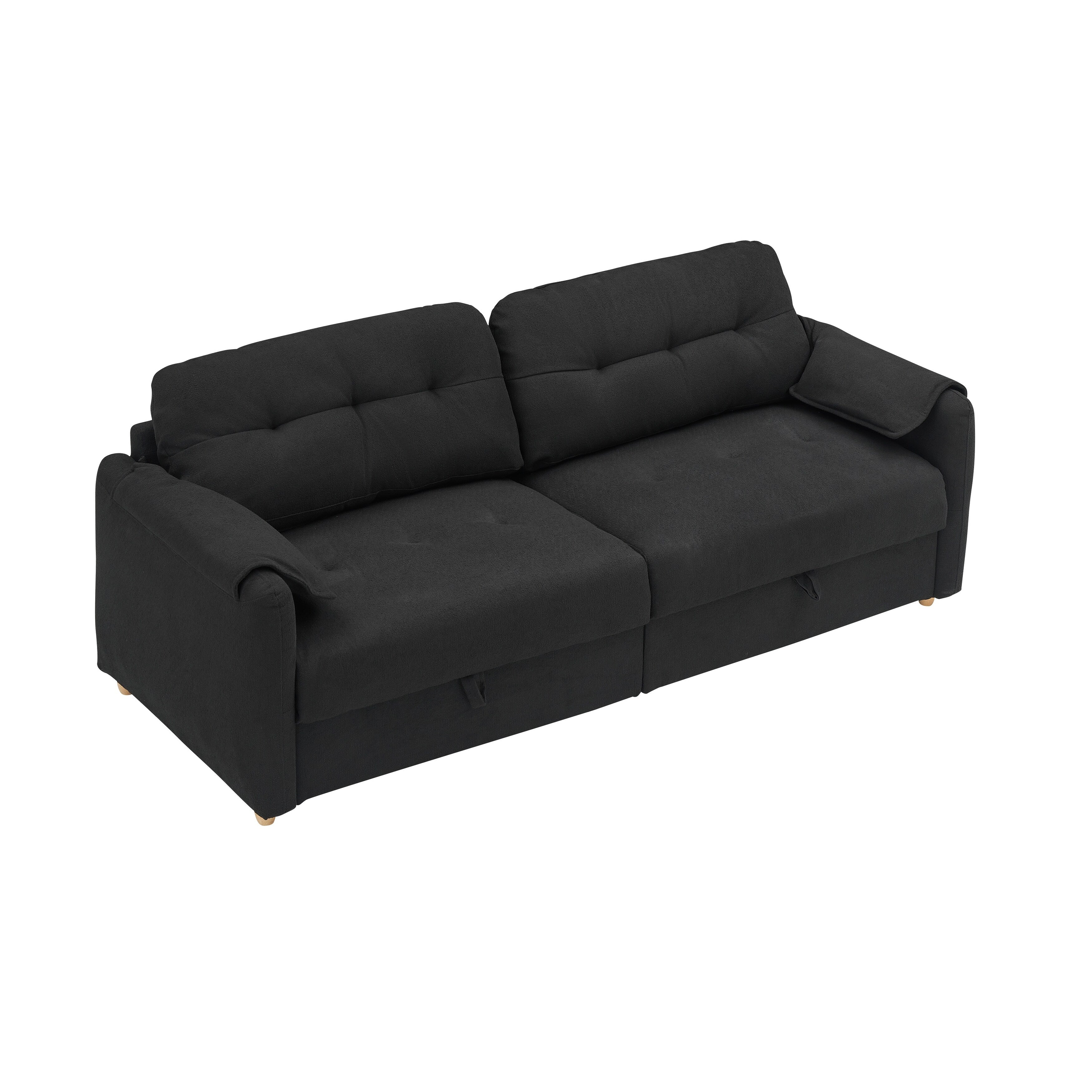 79.50 inches long, Teddy Cotton Linen Sofa Fabric, with metal conical long legs, metal strip matching, stylish and simple