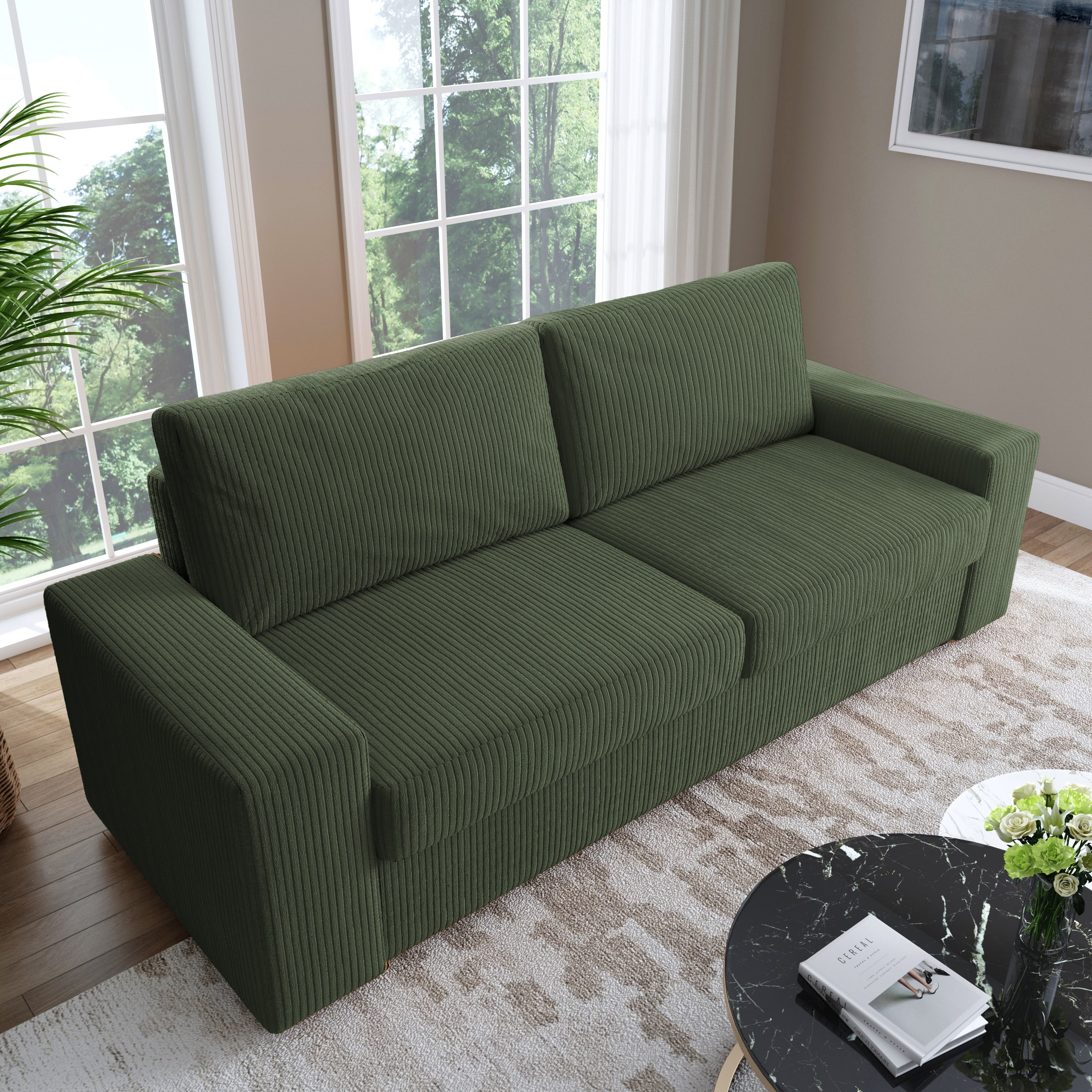 80.1 Wide Linen Corduroy Loveseat Living Room Sofa Couch