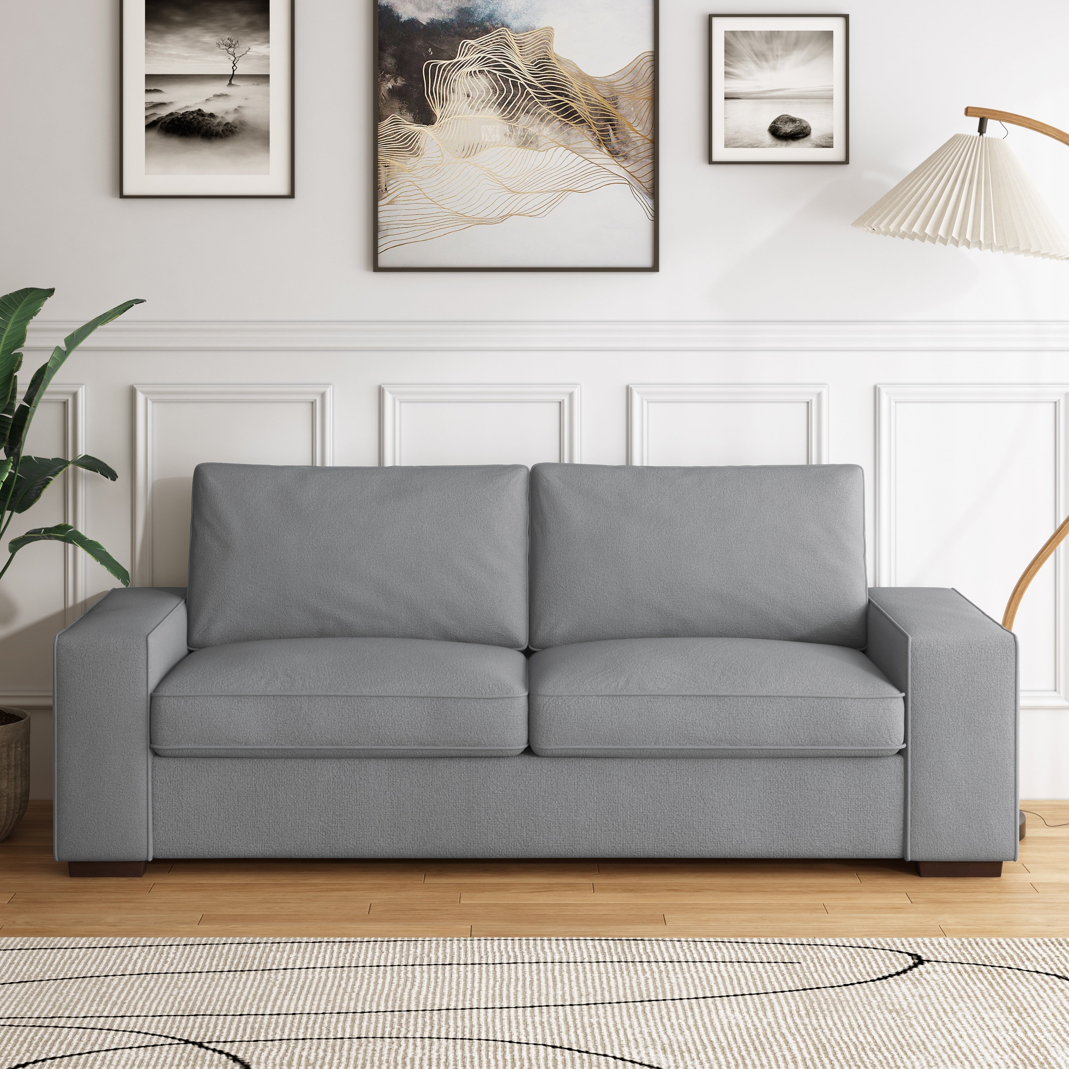 80.1 Wide Linen Corduroy Loveseat Living Room Sofa Couch