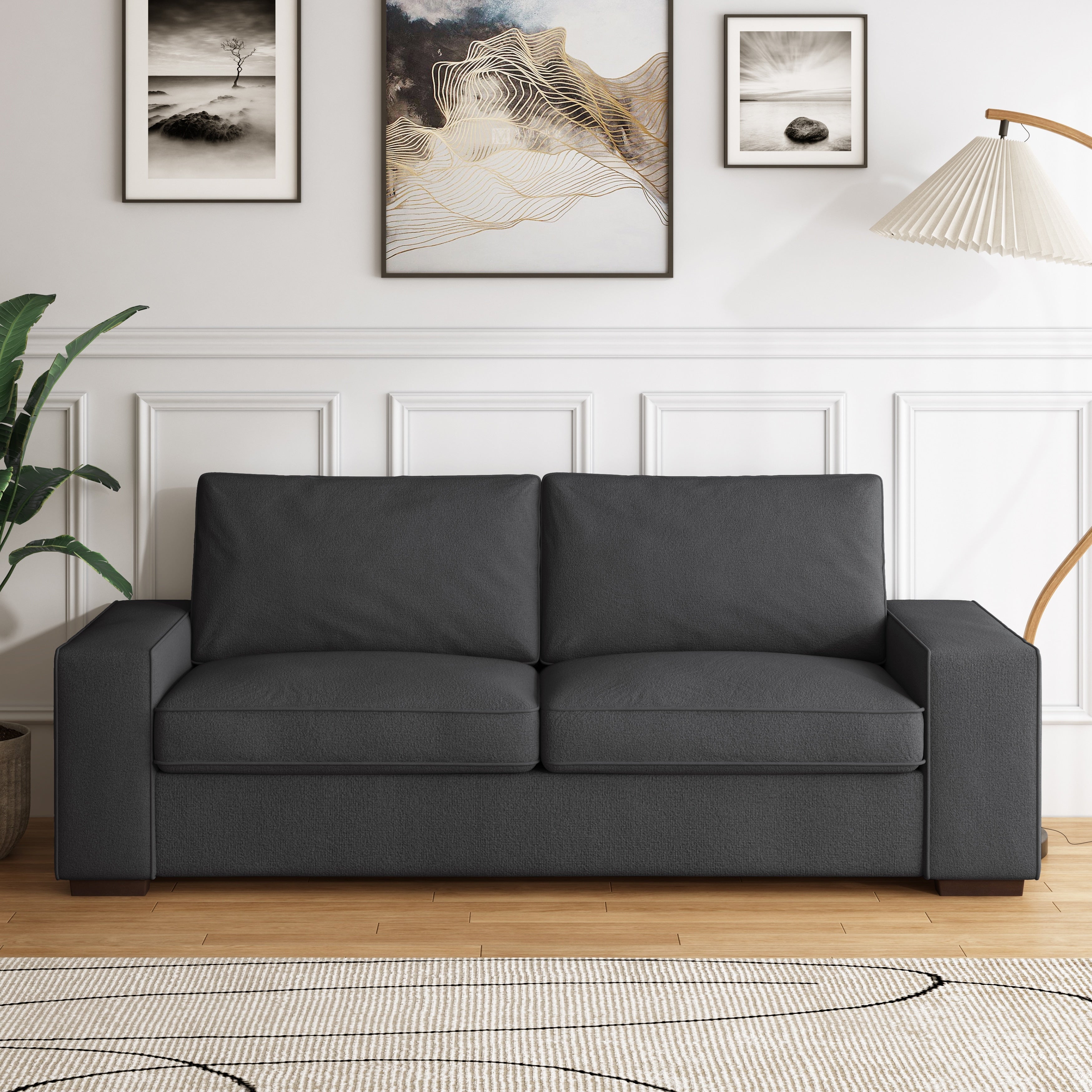 80.1 Wide Linen Corduroy Loveseat Living Room Sofa Couch