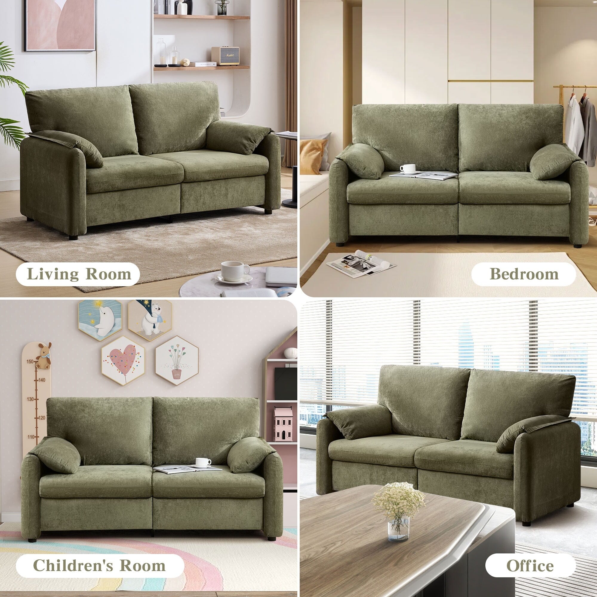 800LBS Down Filled Sofas, 60 inch Minimalist Sofa, with Multiple Colors in the Living Room and Bedroom