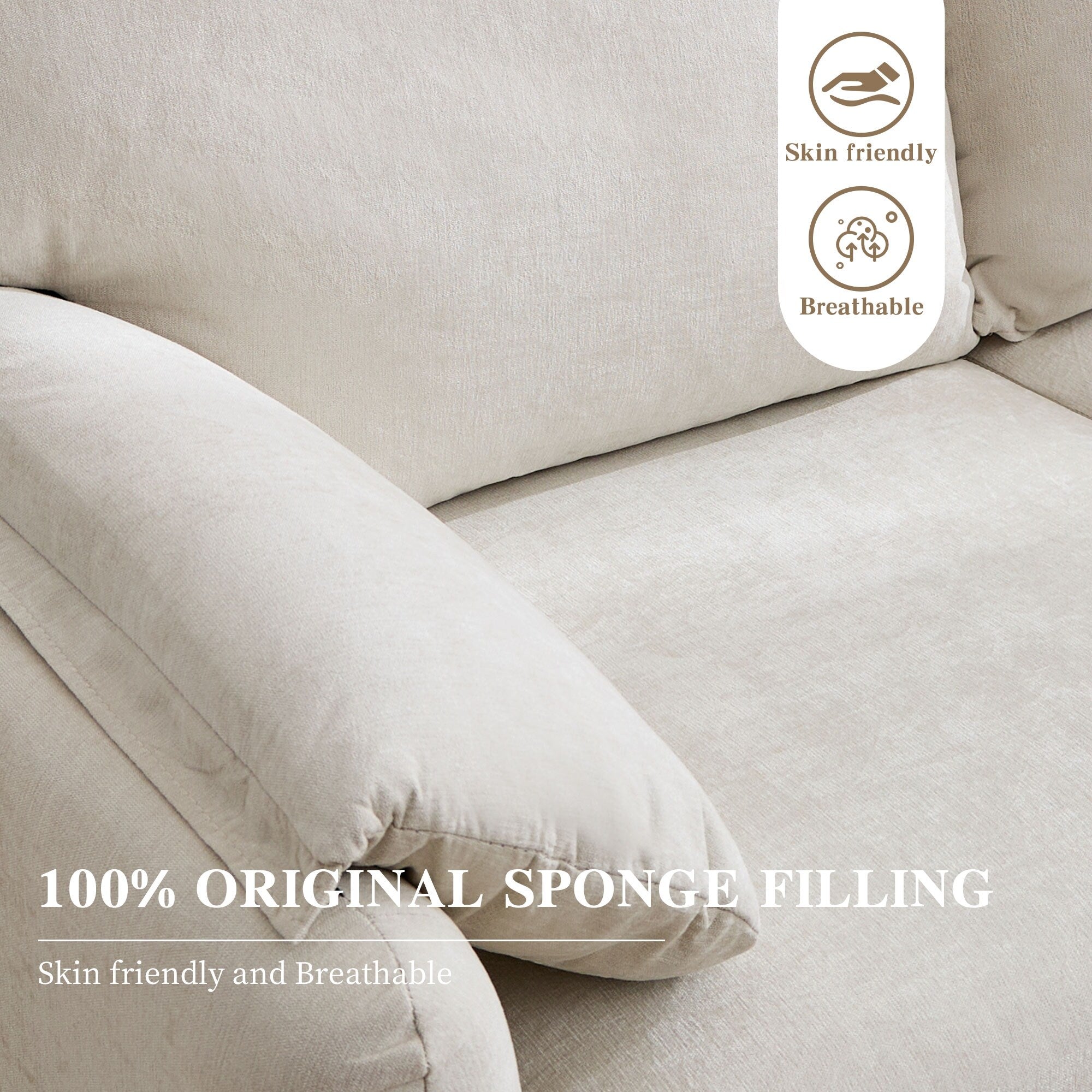 800LBS Down Filled Sofas, 60 inch Minimalist Sofa, with Multiple Colors in the Living Room and Bedroom