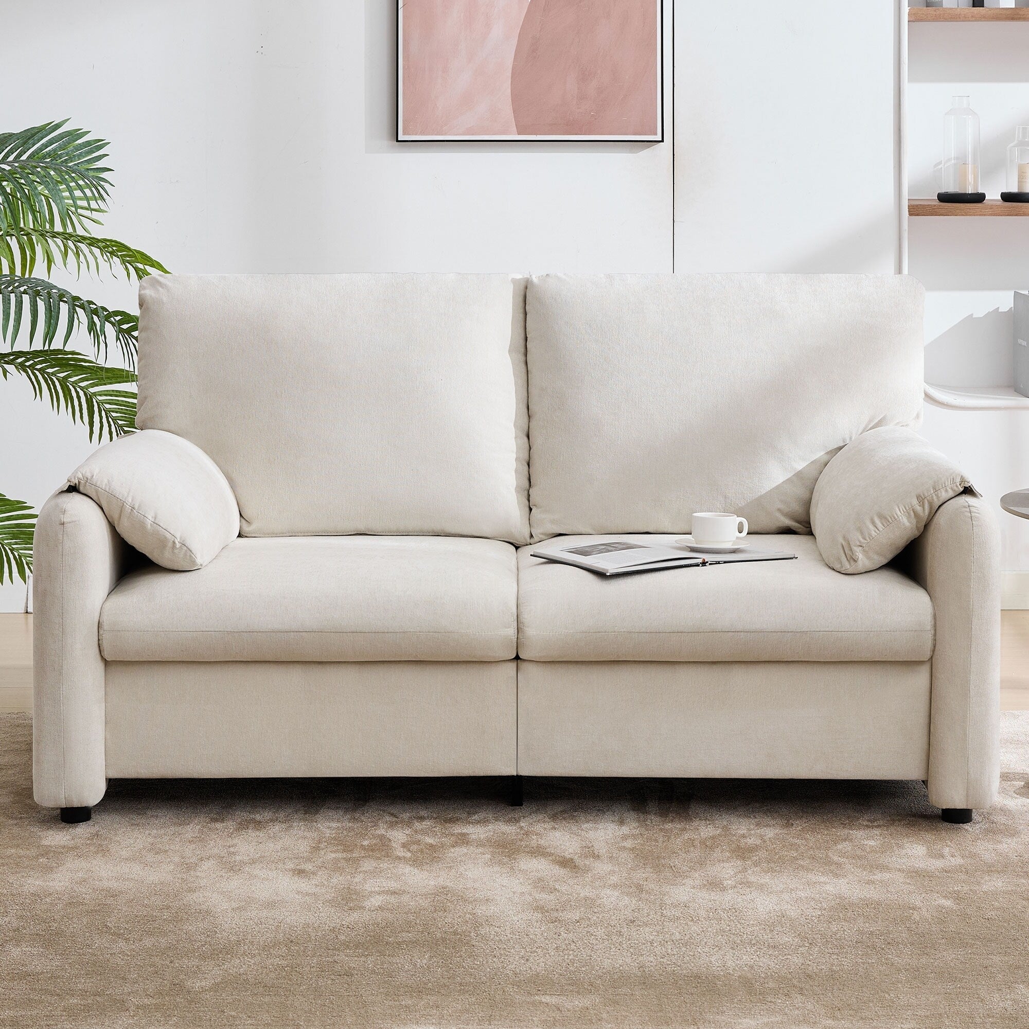 800LBS Down Filled Sofas, 60 inch Minimalist Sofa, with Multiple Colors in the Living Room and Bedroom