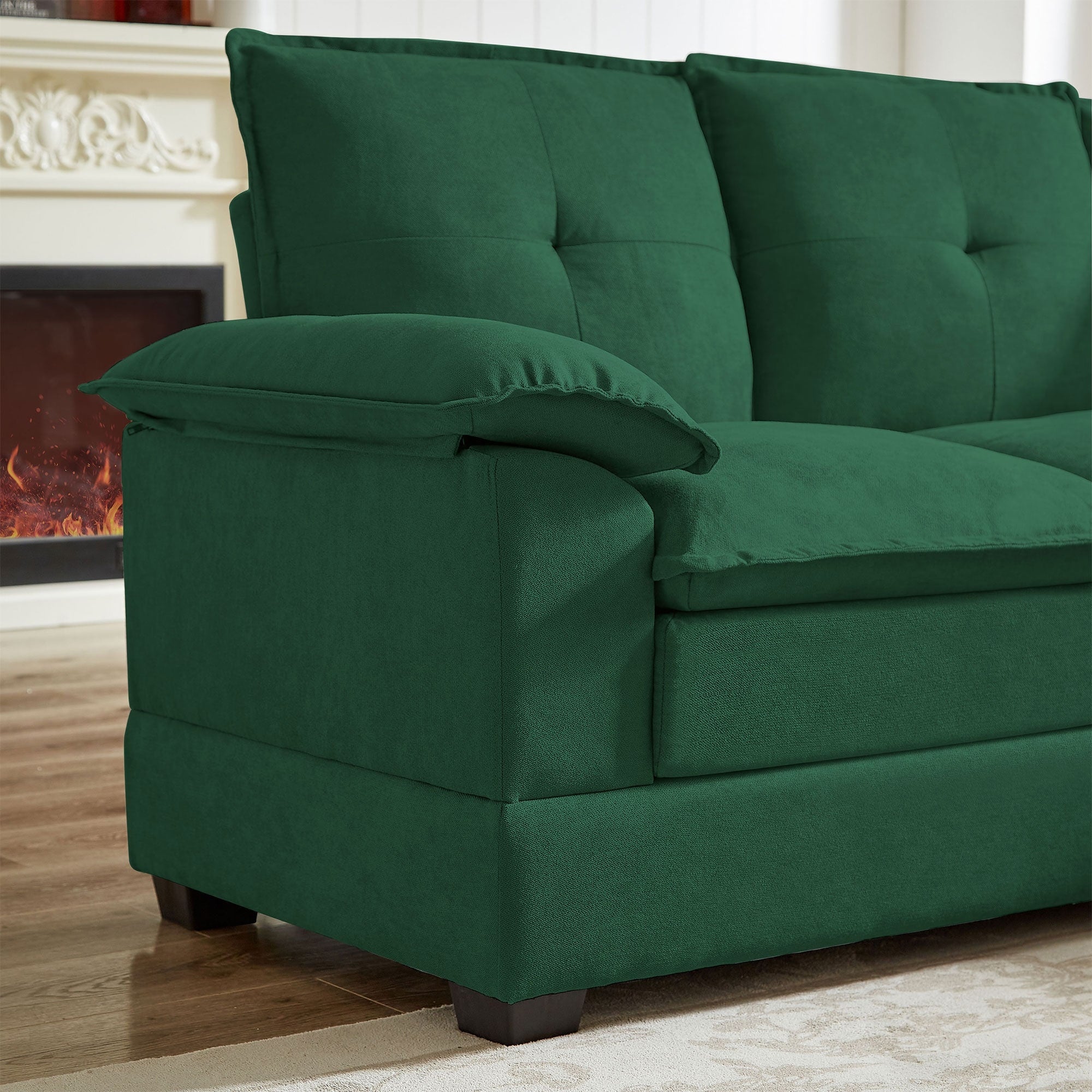 82.28 Inches L Shape Sectional Sofa with Cloud Seats for Living Room