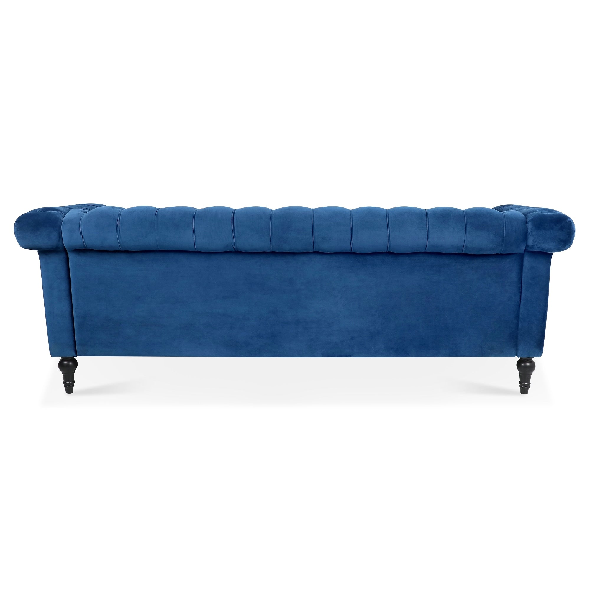 Traditional Square Arm Tufted Upholstery Three-Seater Sofa - 32.68 x 83.66 x 29.53