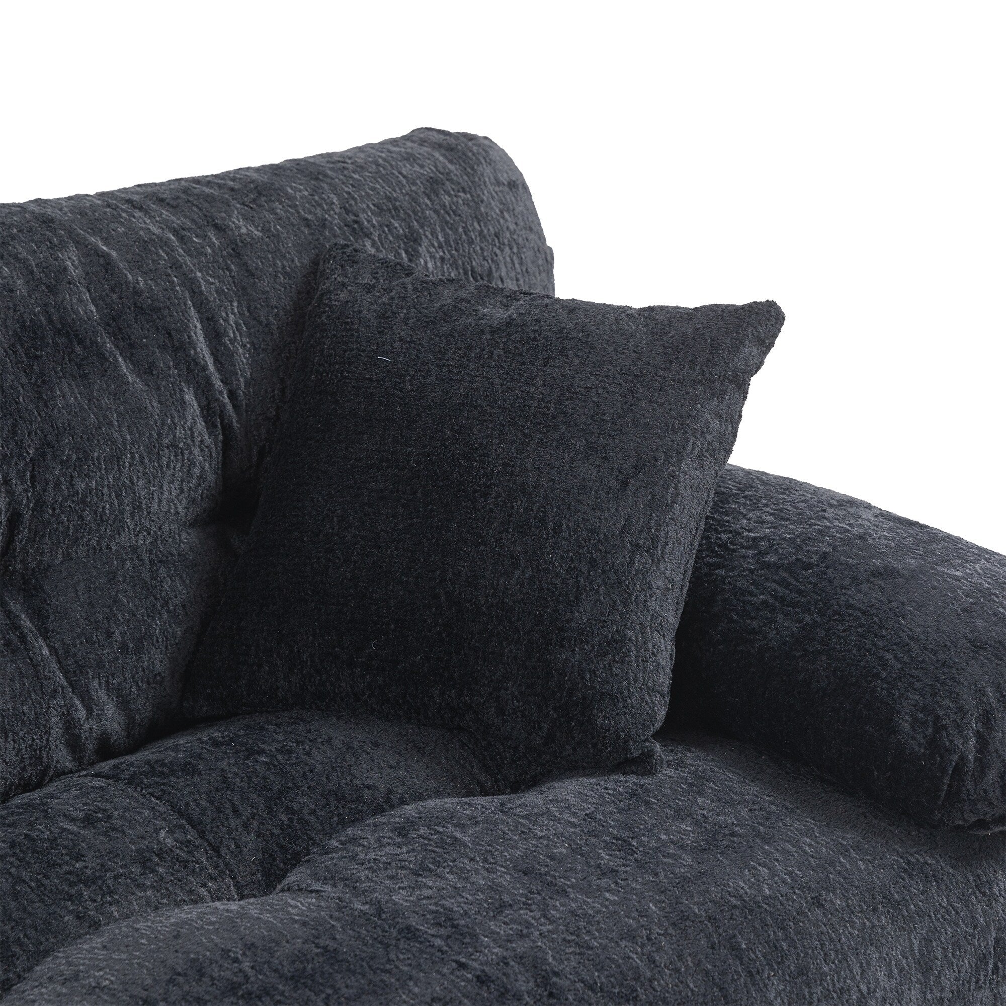 84 Upholstered 3-Seater Sofa with Dual-Layer Memory Foam Cushioning, and Complimentary Comfort Pillows