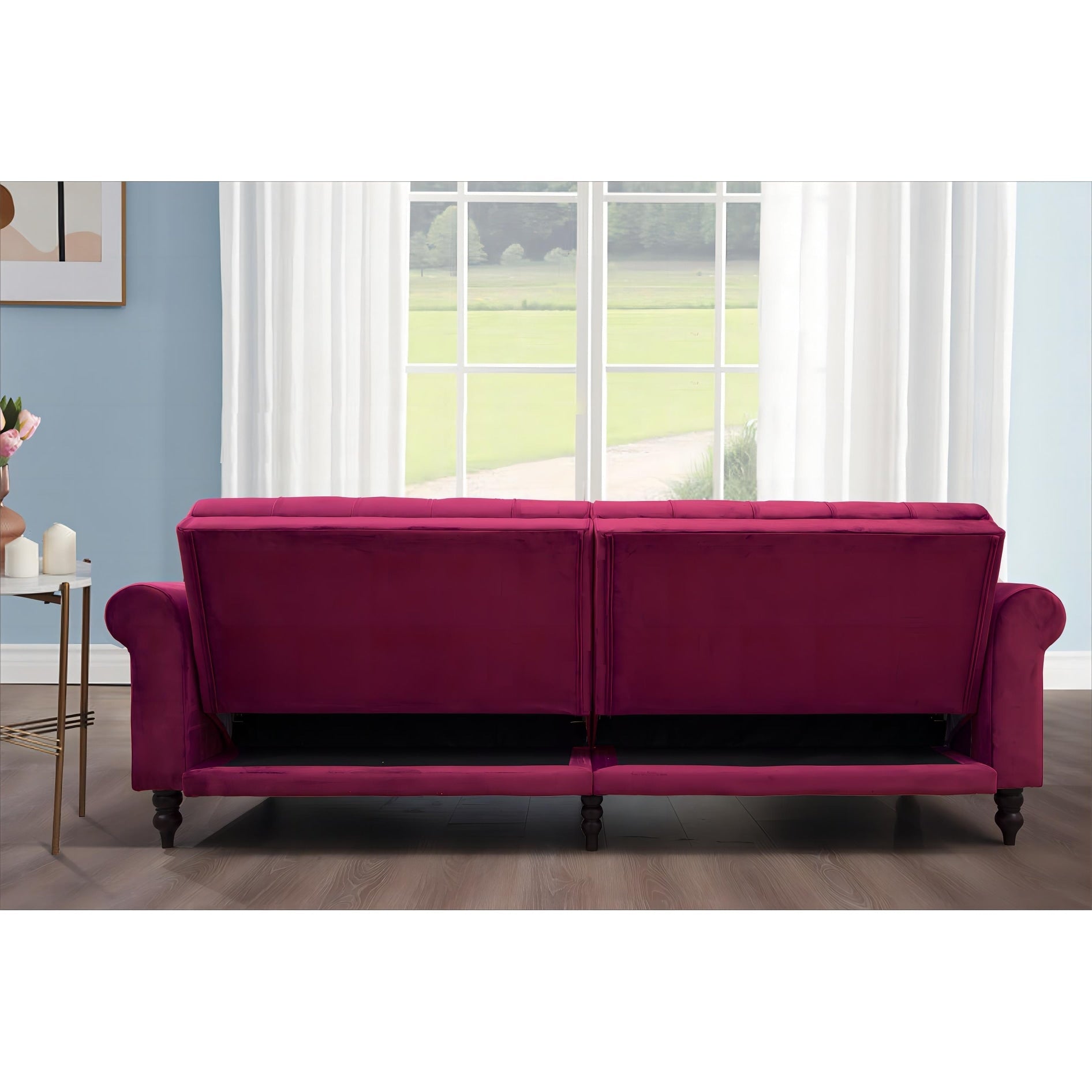 87.8'' Convertible Velvet Sofa Bed Sleeper Futon